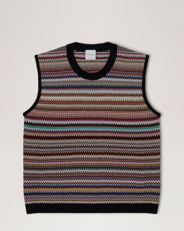 Paul Smith Jeans PS Japan Multicolor Wool Knit Sweater Vest Sz Womens deals Small RARE