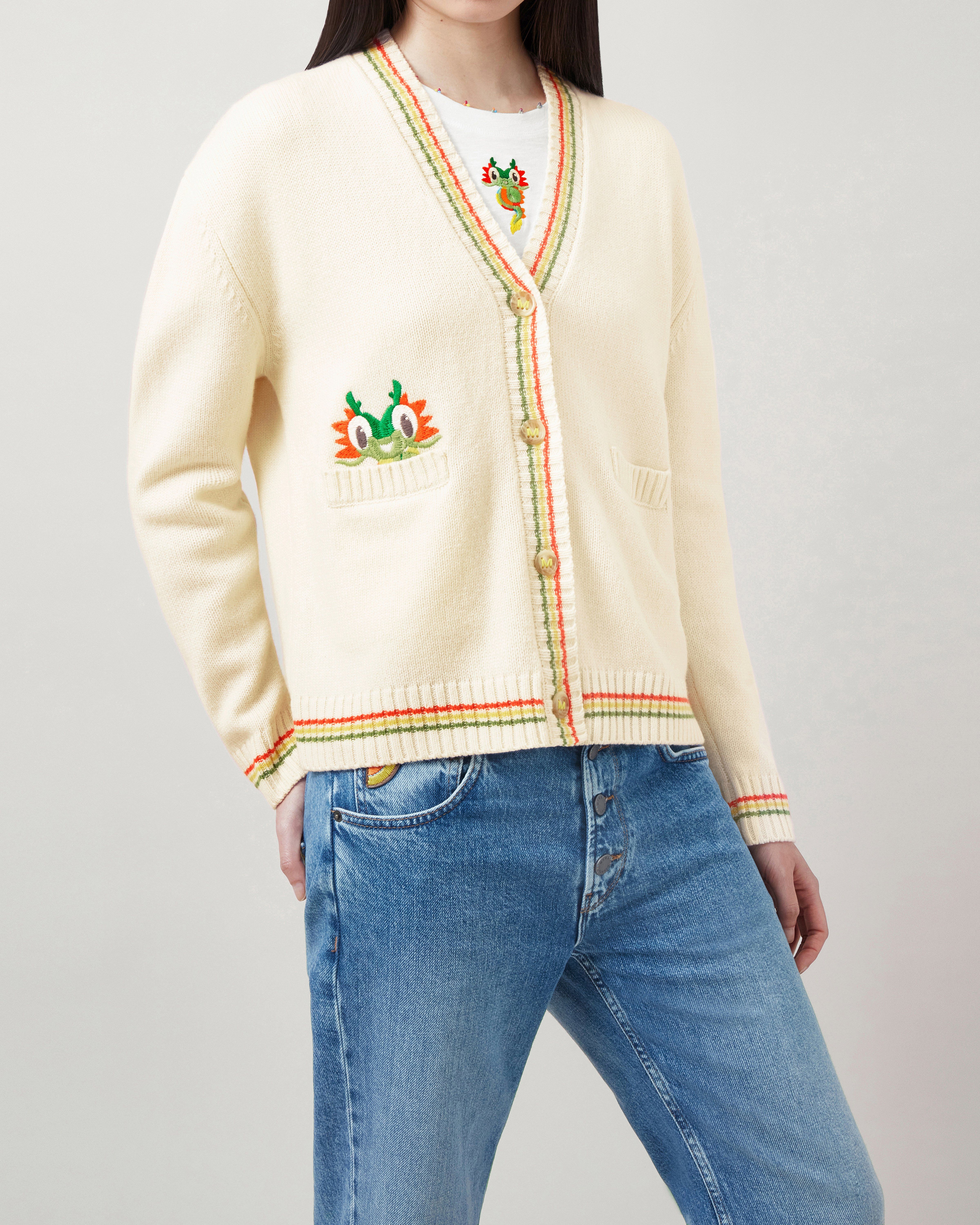 Mulberry x Mira Mikati Dragon Cardigan | Multi Colour Wool | Mulberry x ...