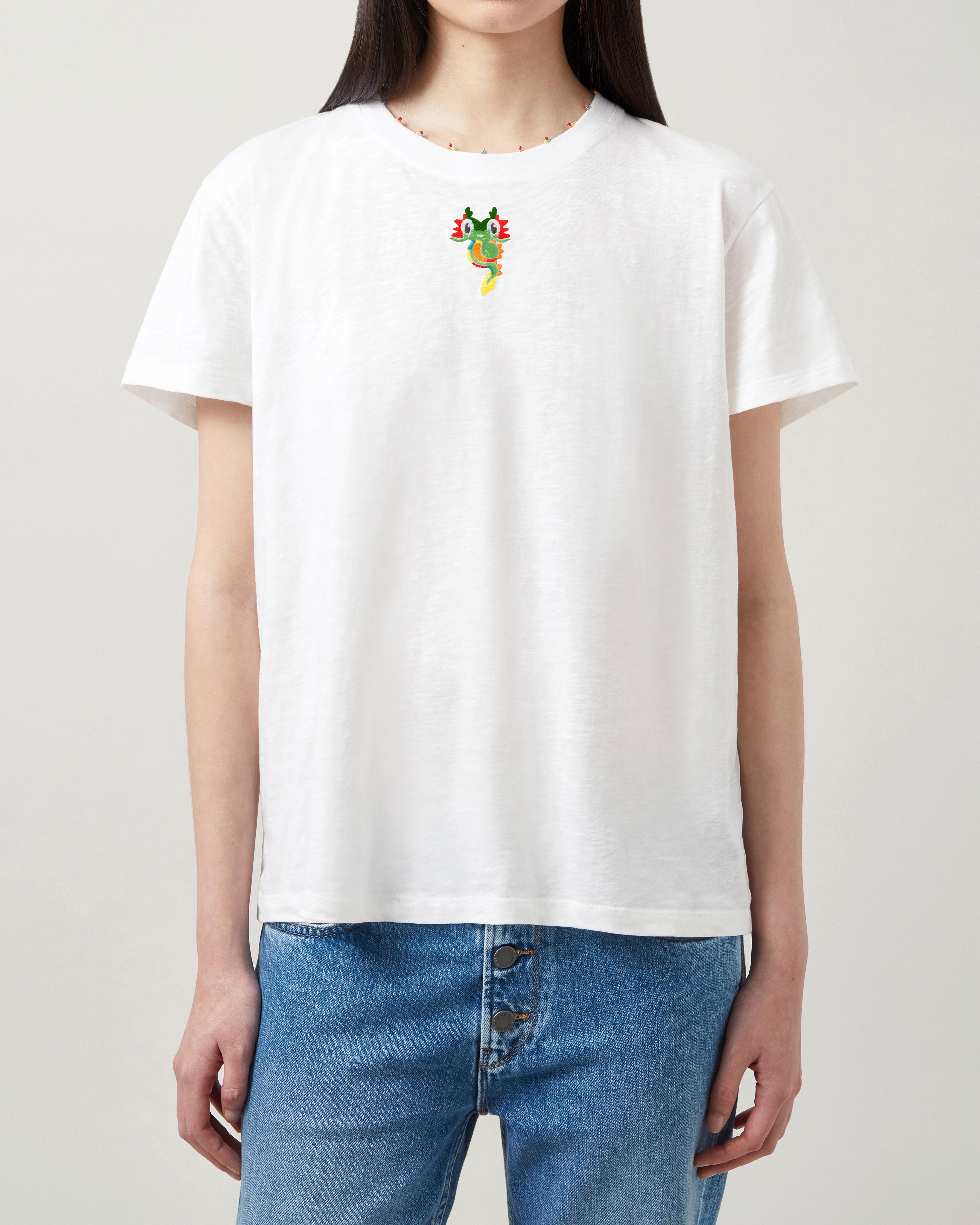 Mulberry x Mira Mikati ビーズ ネックライン Tシャツ