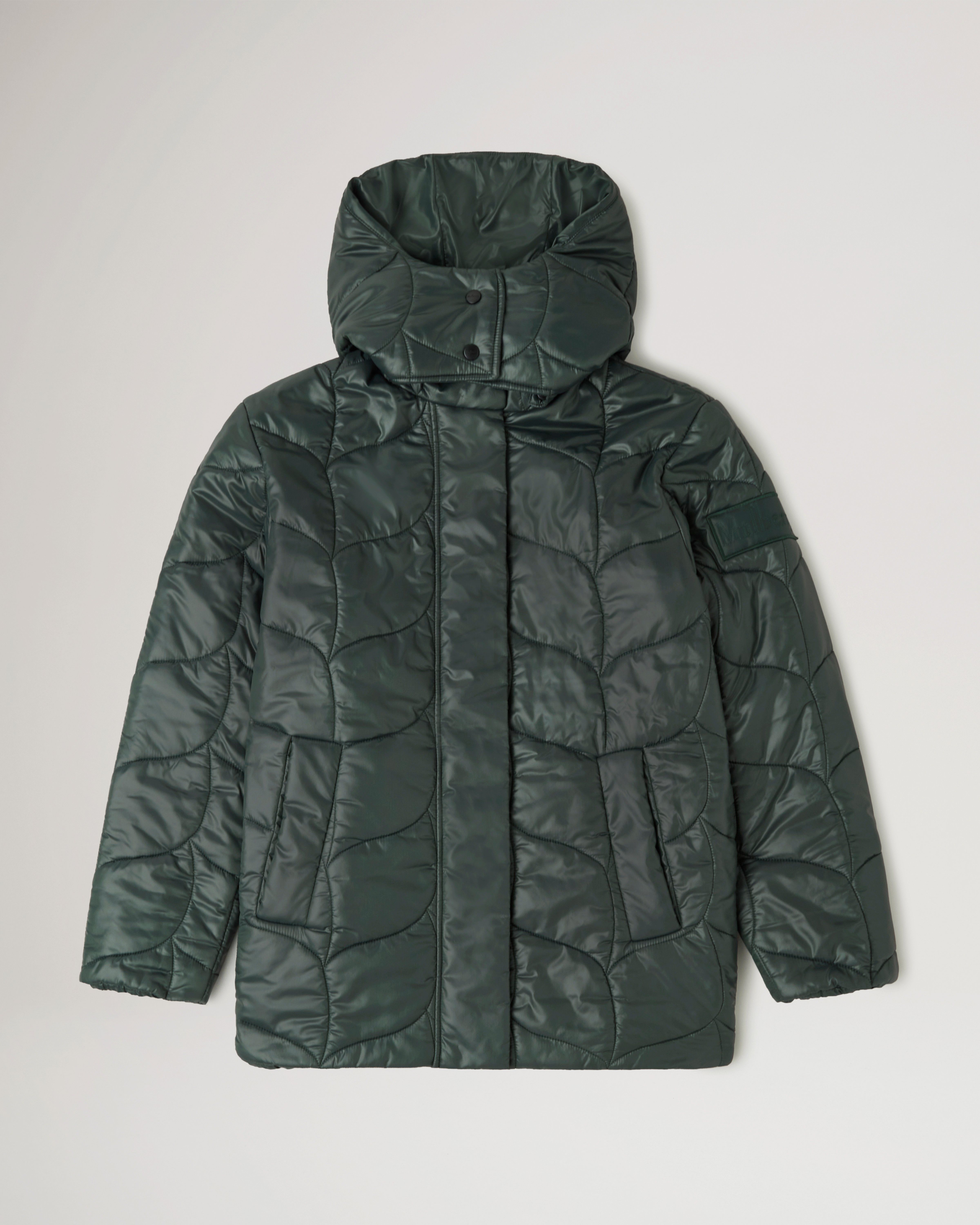 Softie Quilted Hooded Puffer Jacket | Mulberry Green Recycled