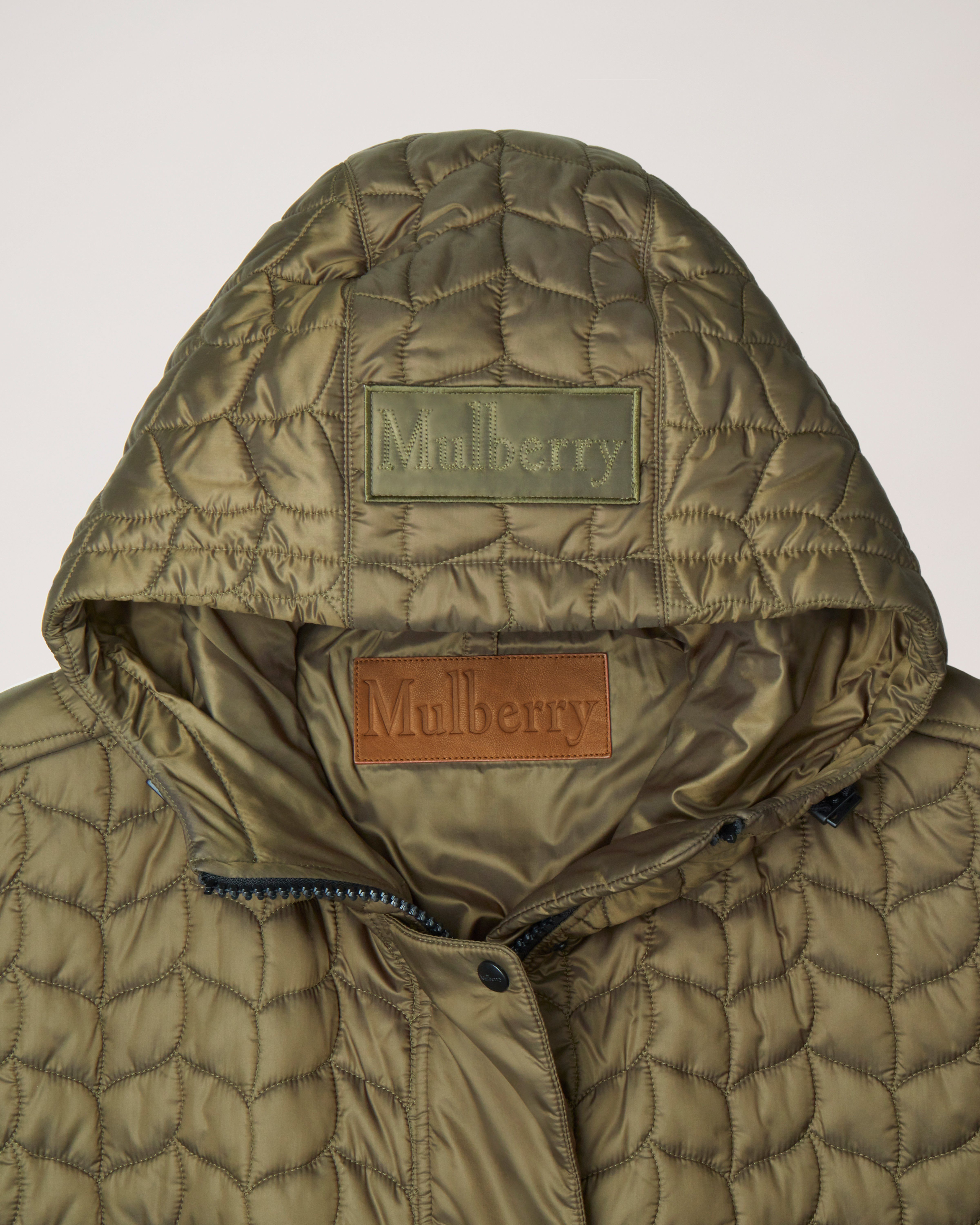 Softie Quilted Hooded Cape Khaki Recycled Nylon Softie