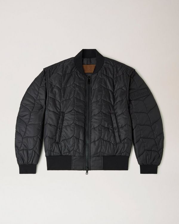 Nylon bomber jacket mens on sale black