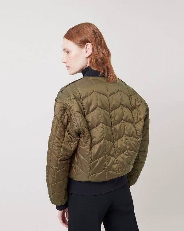 Sleevless Padded Nylon Bomber Jacket - Ready to Wear