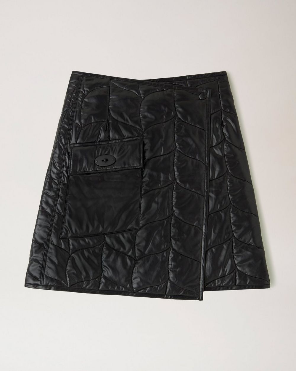 Softie Quilted Wrap Skirt Black Recycled Nylon Softie Outerwear