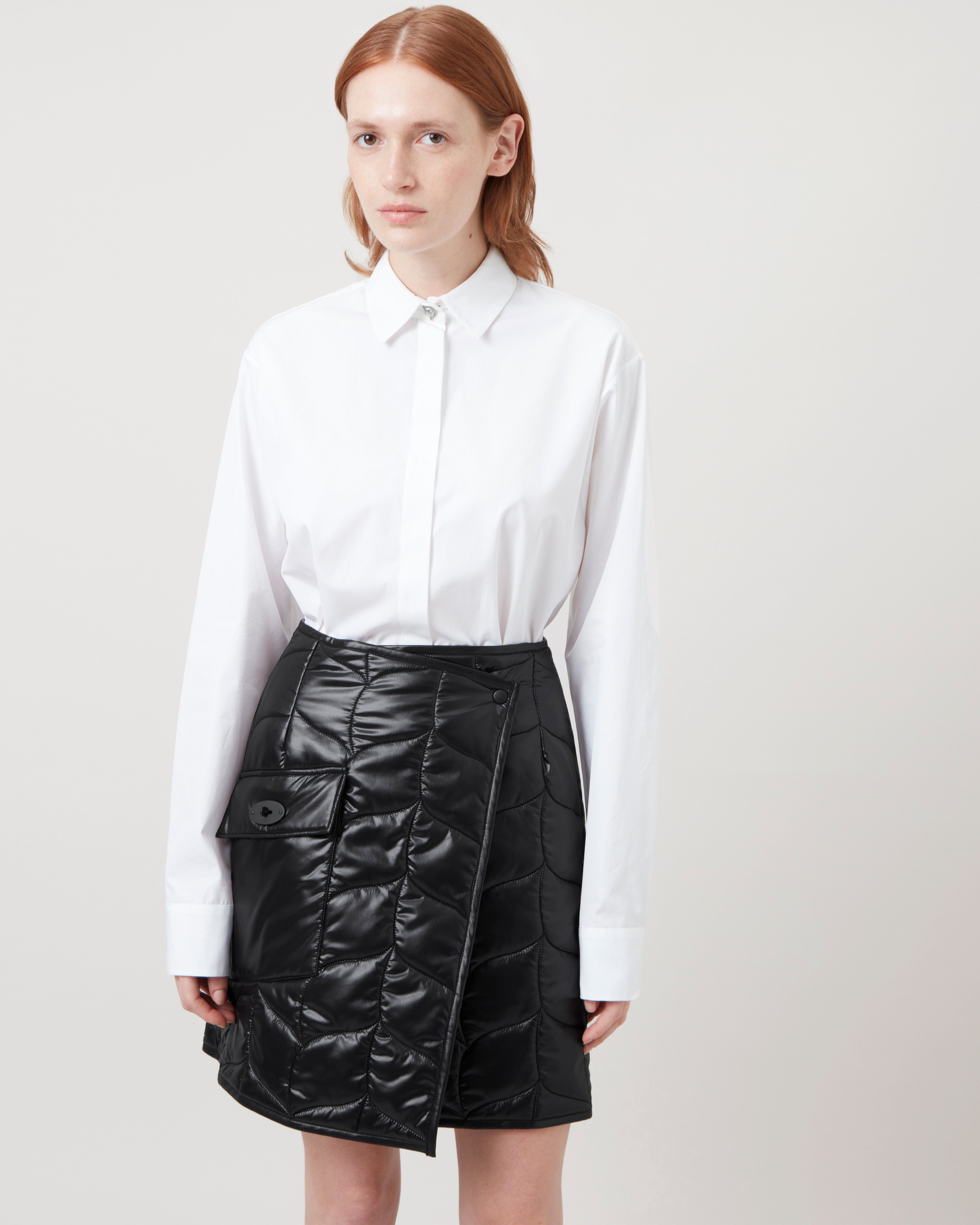 Recycled Brushed Jersey High Waisted Pencil Skirt - Black