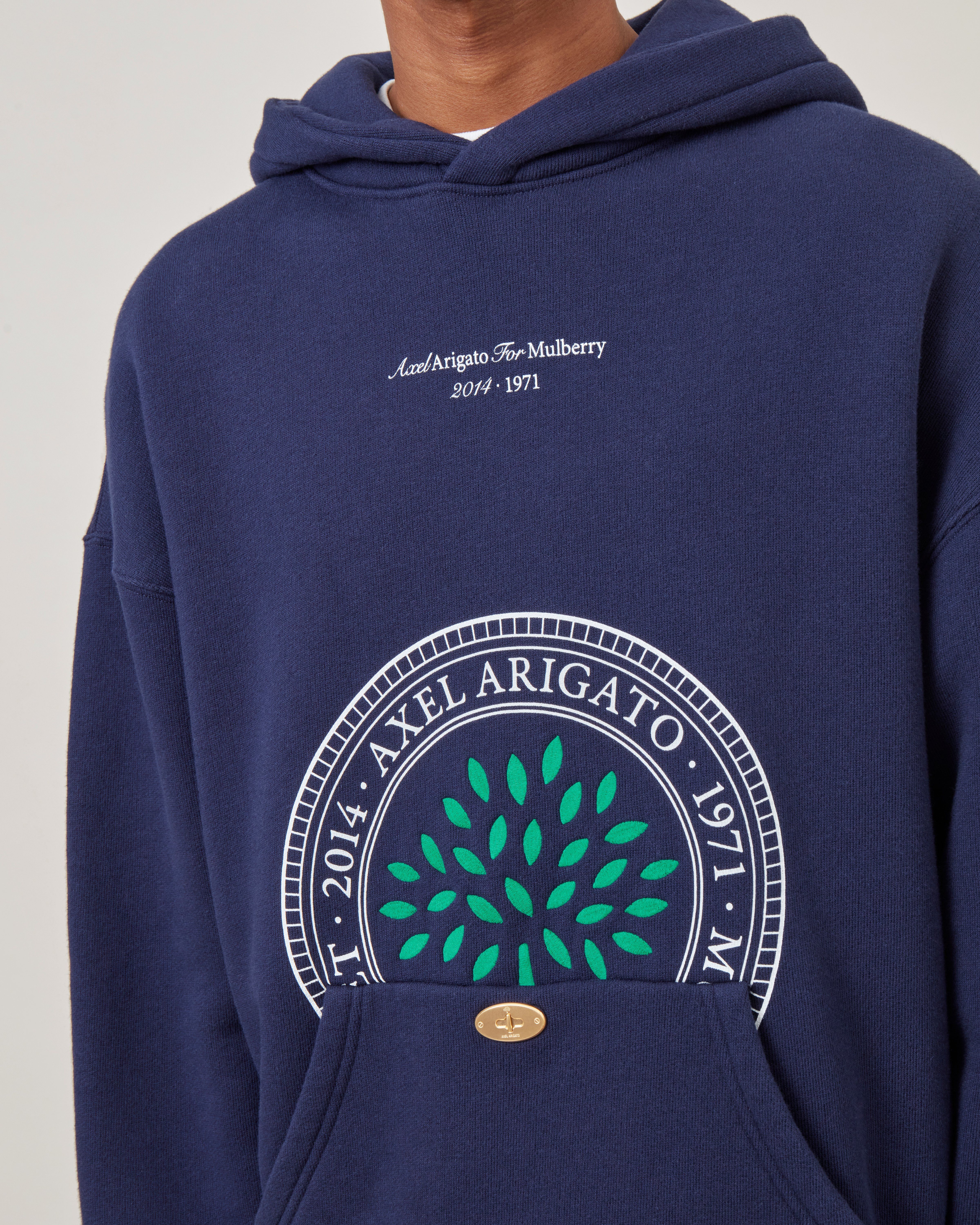 Axel Arigato for Mulberry Hoodie - Men's | Navy Cotton | Axel Arigato for  Mulberry | Mulberry