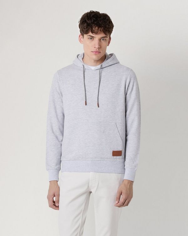 Mulberry x Eleventy Men s Hooded Sweatshirt Grey Melange Cotton Wool Blend Ready To Wear Mulberry