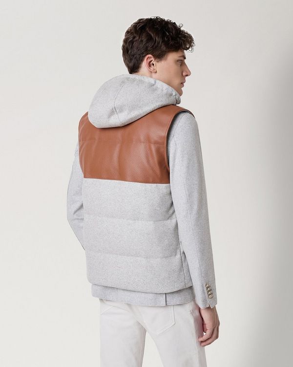 マルベリー x Eleventy（イレブンティ） フード付き ジレ | グレー  