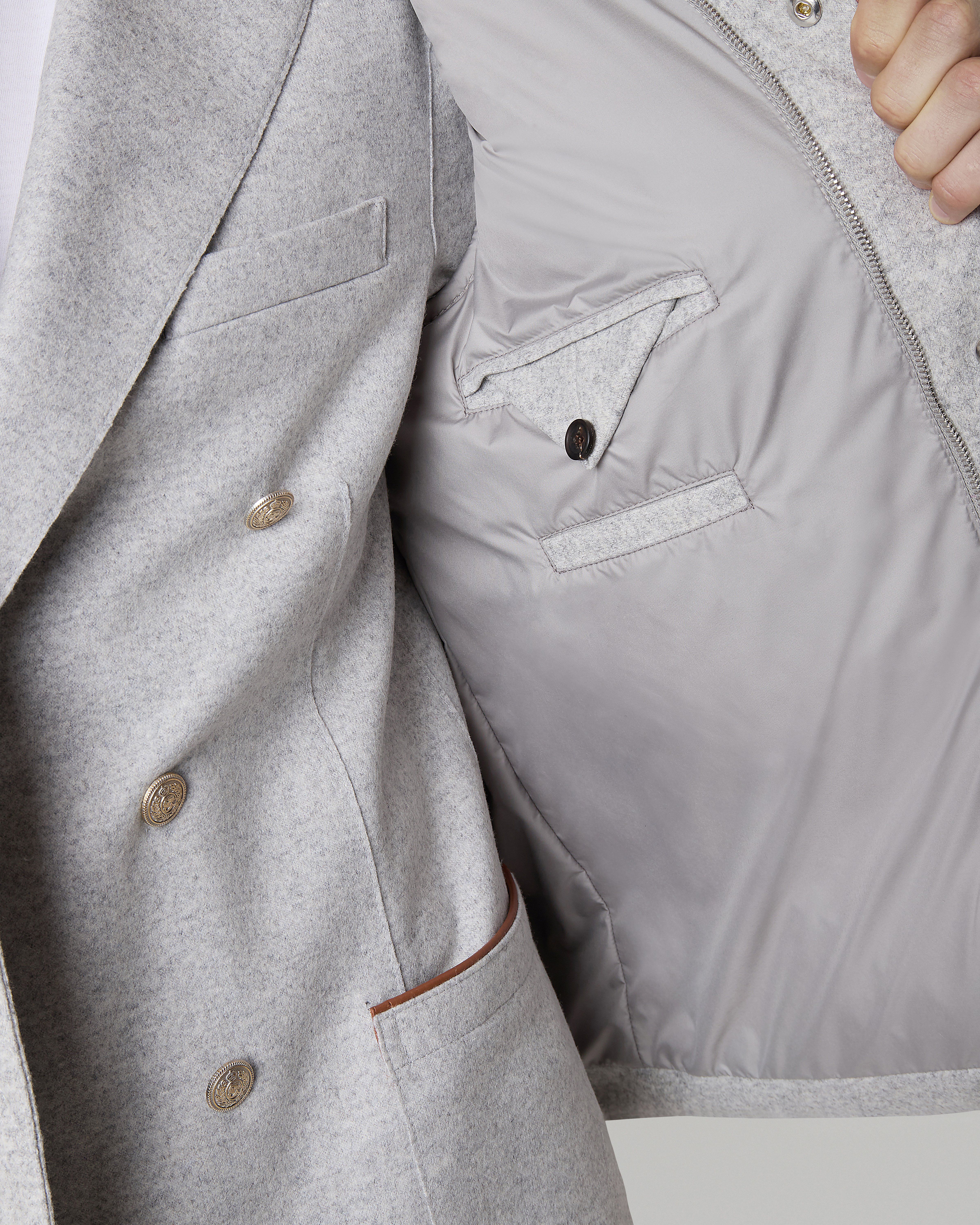 マルベリー x Eleventy（イレブンティ） フード付き ジレ | グレー  