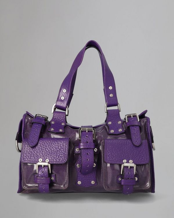 マルベリー濃いパープルバッグ Mulberry | Roxanne | Pre-Loved | Purple Coated Canvas | Pre-Loved Bags