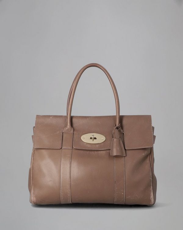 Beige bayswater pebbled deals leather bag