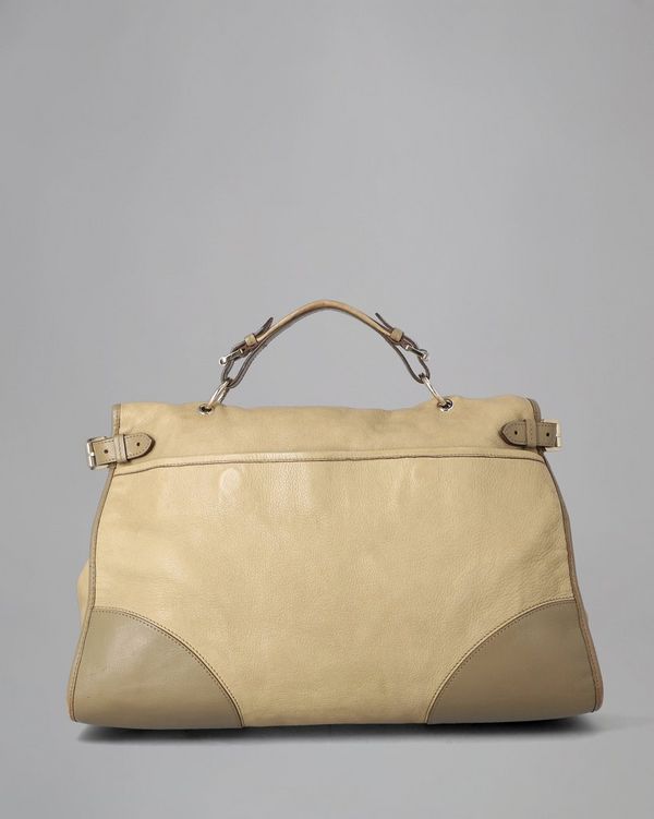 Oversized Taylor Satchel Pre Loved Summer Khaki Soft Matte Leather Pre Loved Bags Mulberry