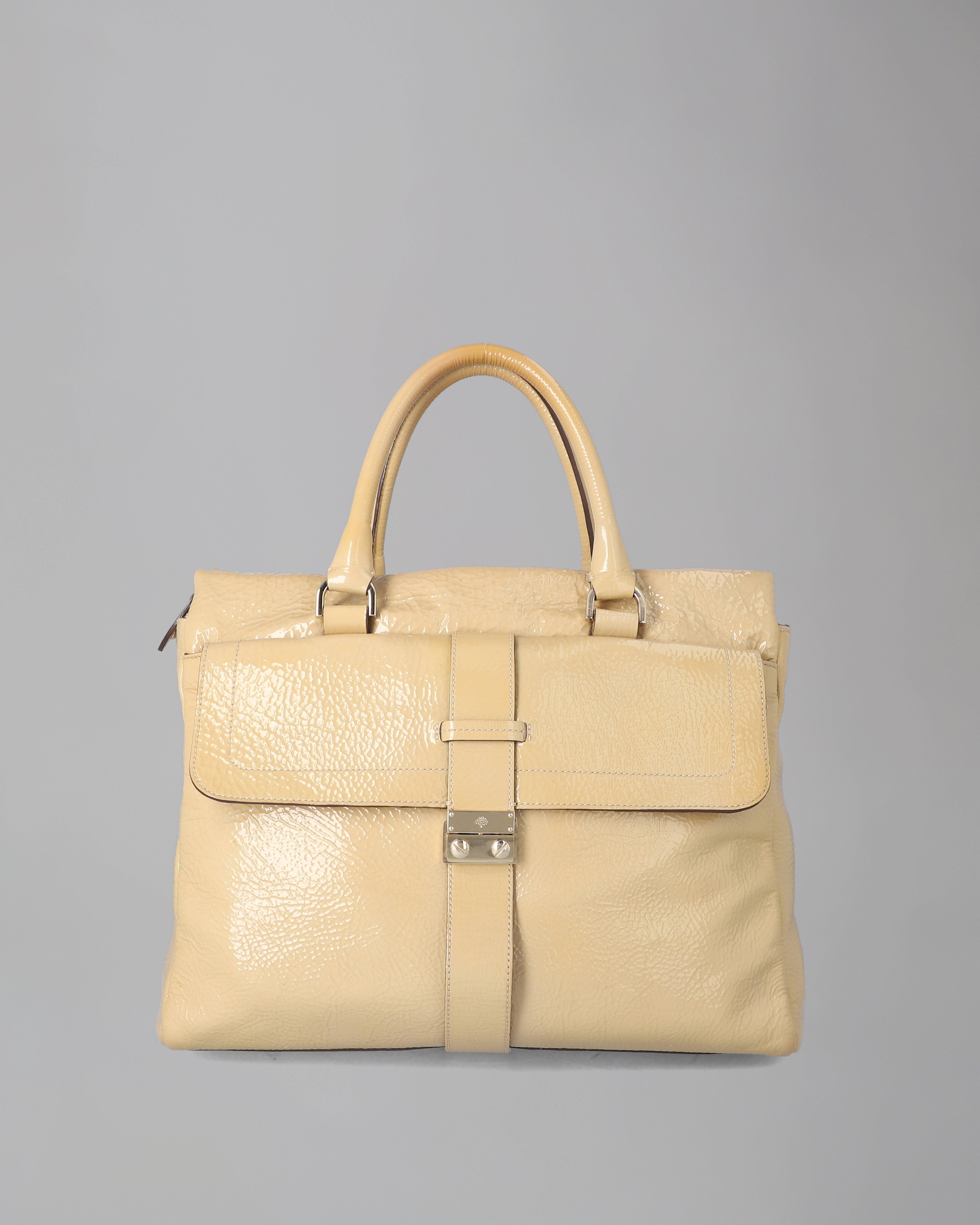 Harriet Tote | Pre-Loved | Pebbled Beige Spongy Patent | Pre-Loved 