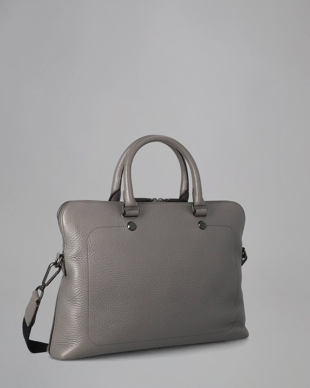 City Slim Briefcase PreLoved Charcoal Heavy Grain PreLoved