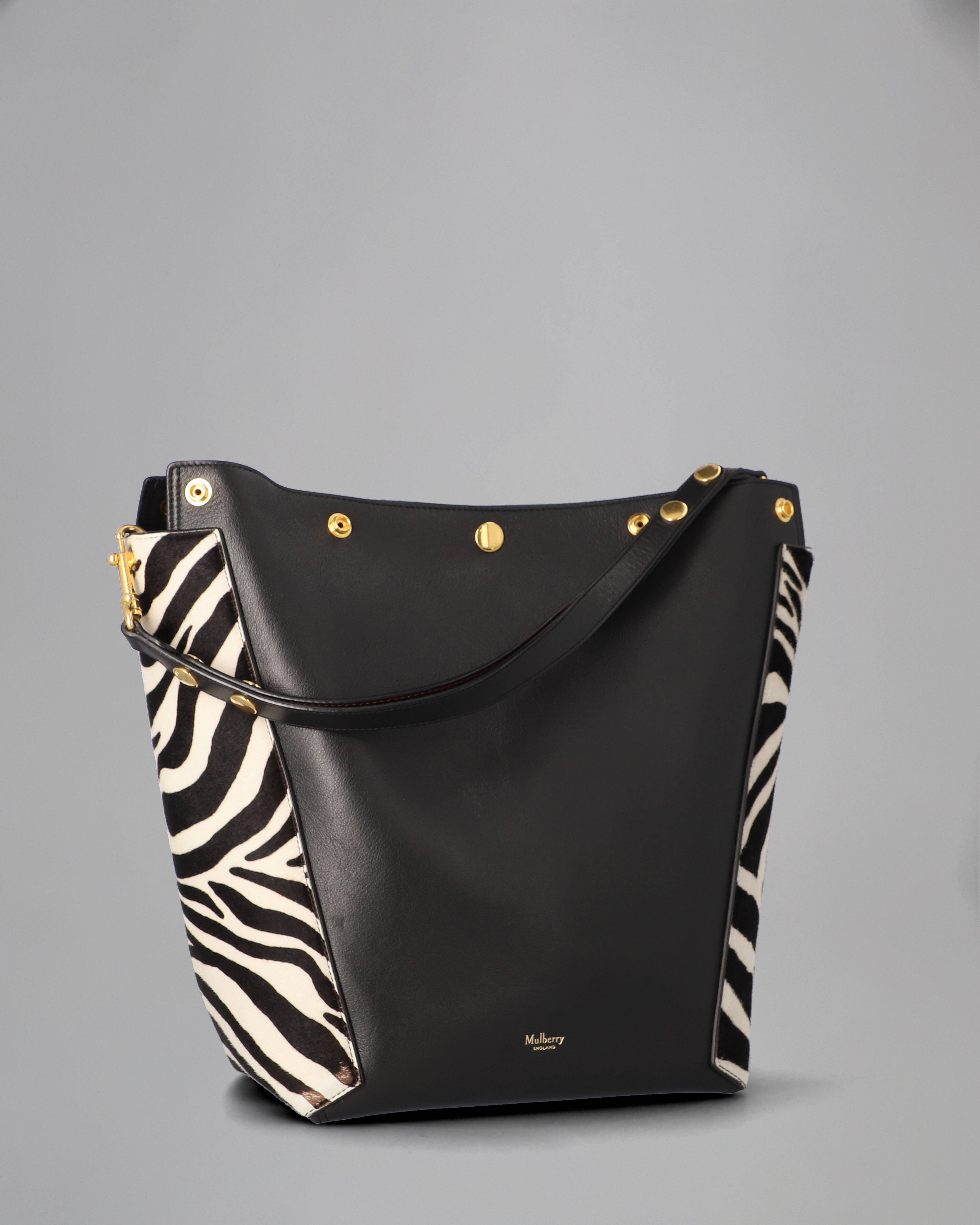 Camden PreLoved Black, White & Oxblood Zebra Haircalf & Smooth