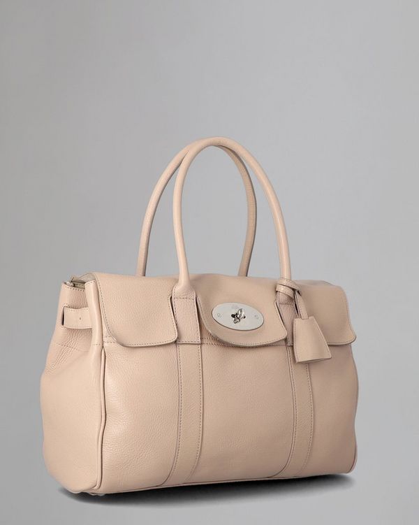 Bayswater Pre Loved Taupe Small Classic Grain Pre Loved Bags Mulberry