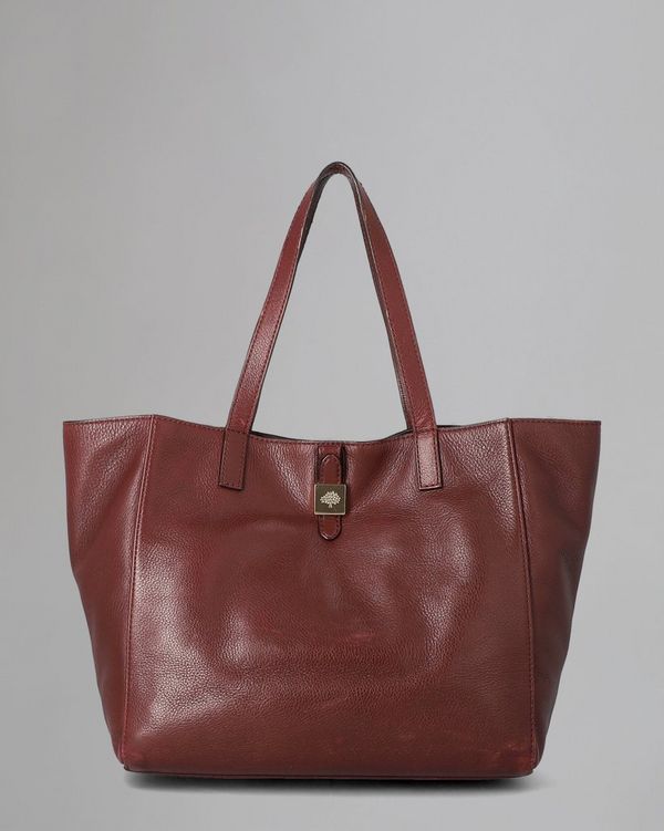 Tessie Tote Pre Loved Oxblood Soft Small Grain Pre Loved Bags Mulberry