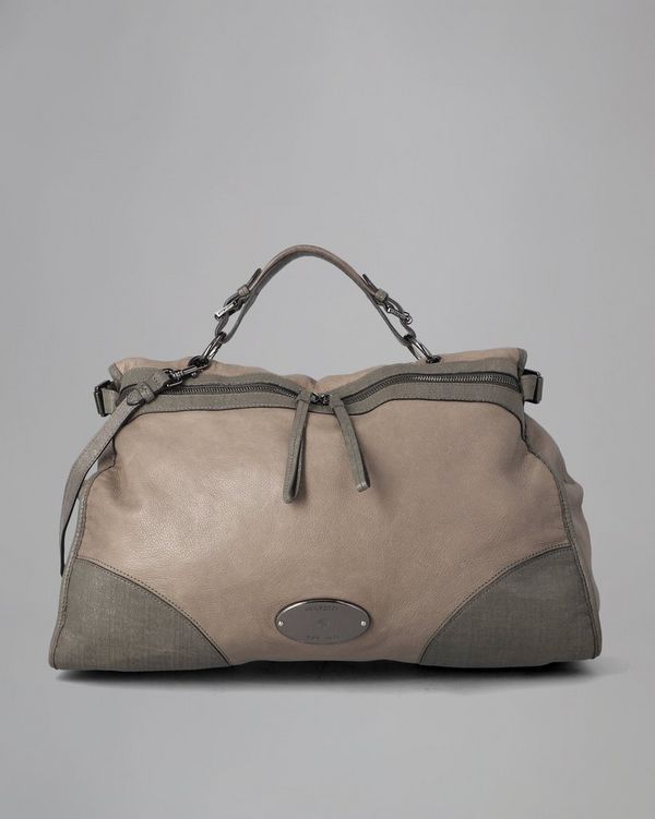 Grey leather clearance satchel