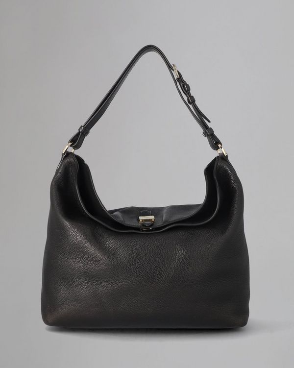 Tessie Hobo Pre Loved Black Soft Grain Leather Pre Loved Bags Mulberry