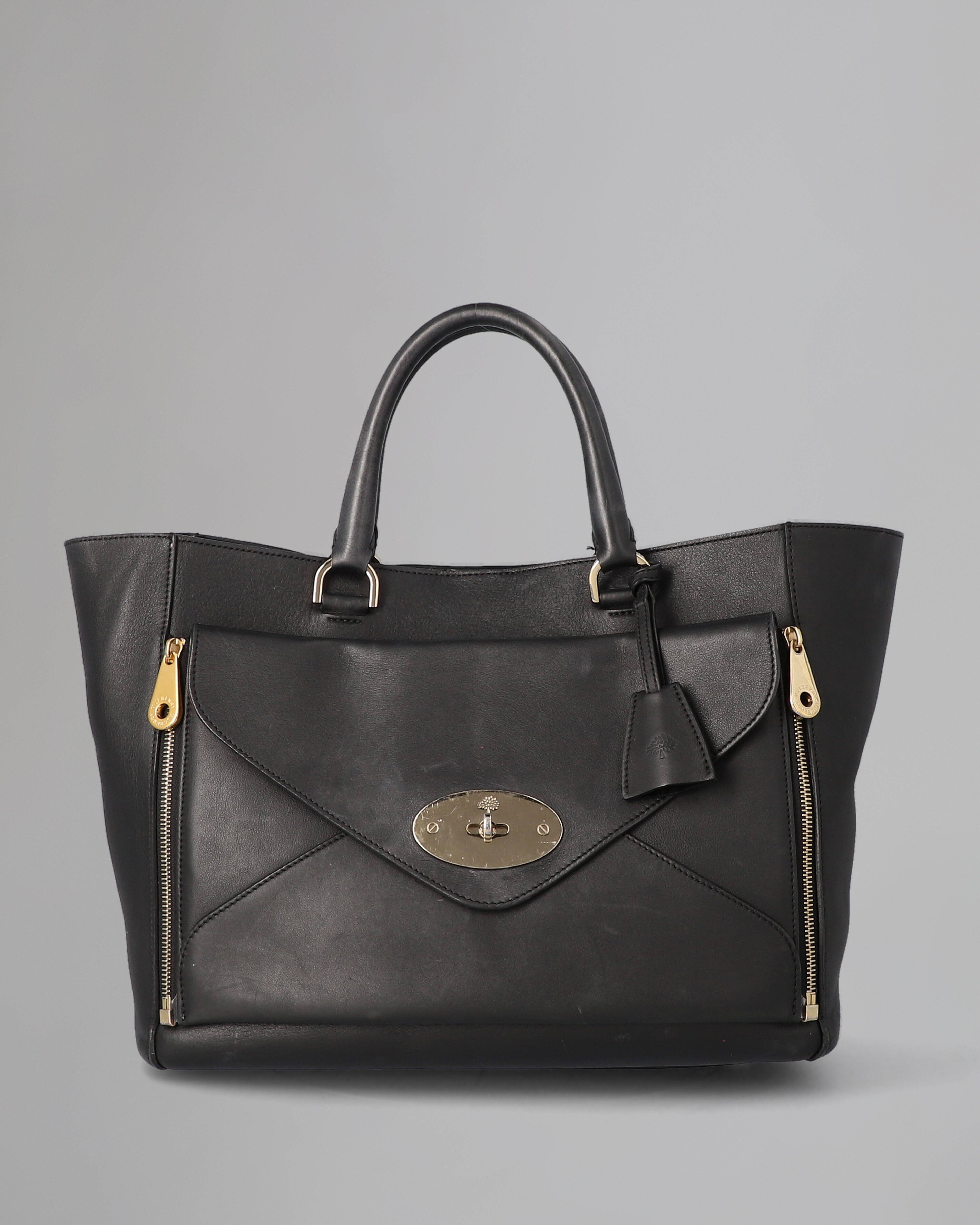 Willow Tote Pre Loved Black Silky Classic Calf Pre Loved Bags Mulberry