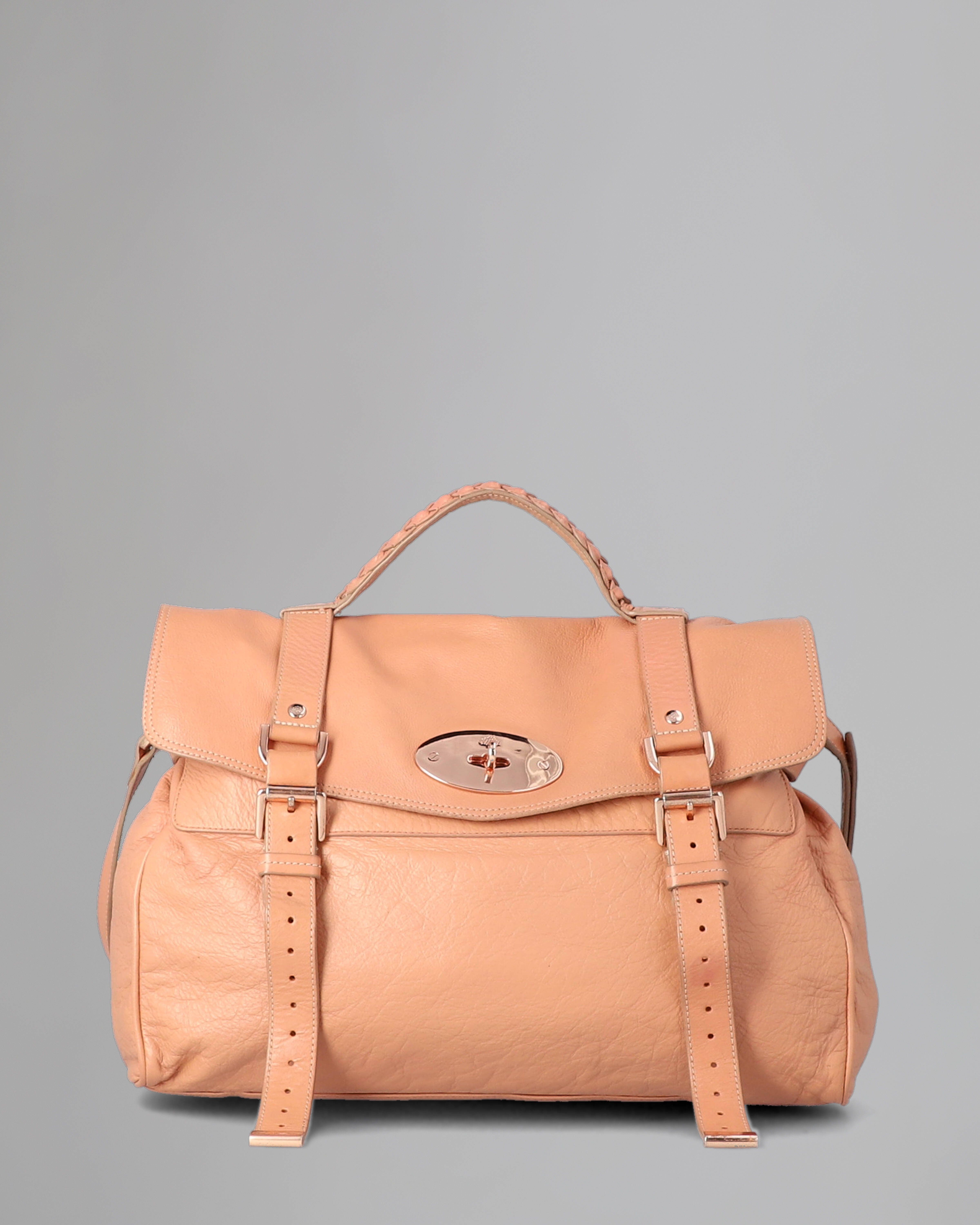 Oversized Alexa Pre Loved Plaster Pink Soft Buffalo Pre Loved Bags Mulberry