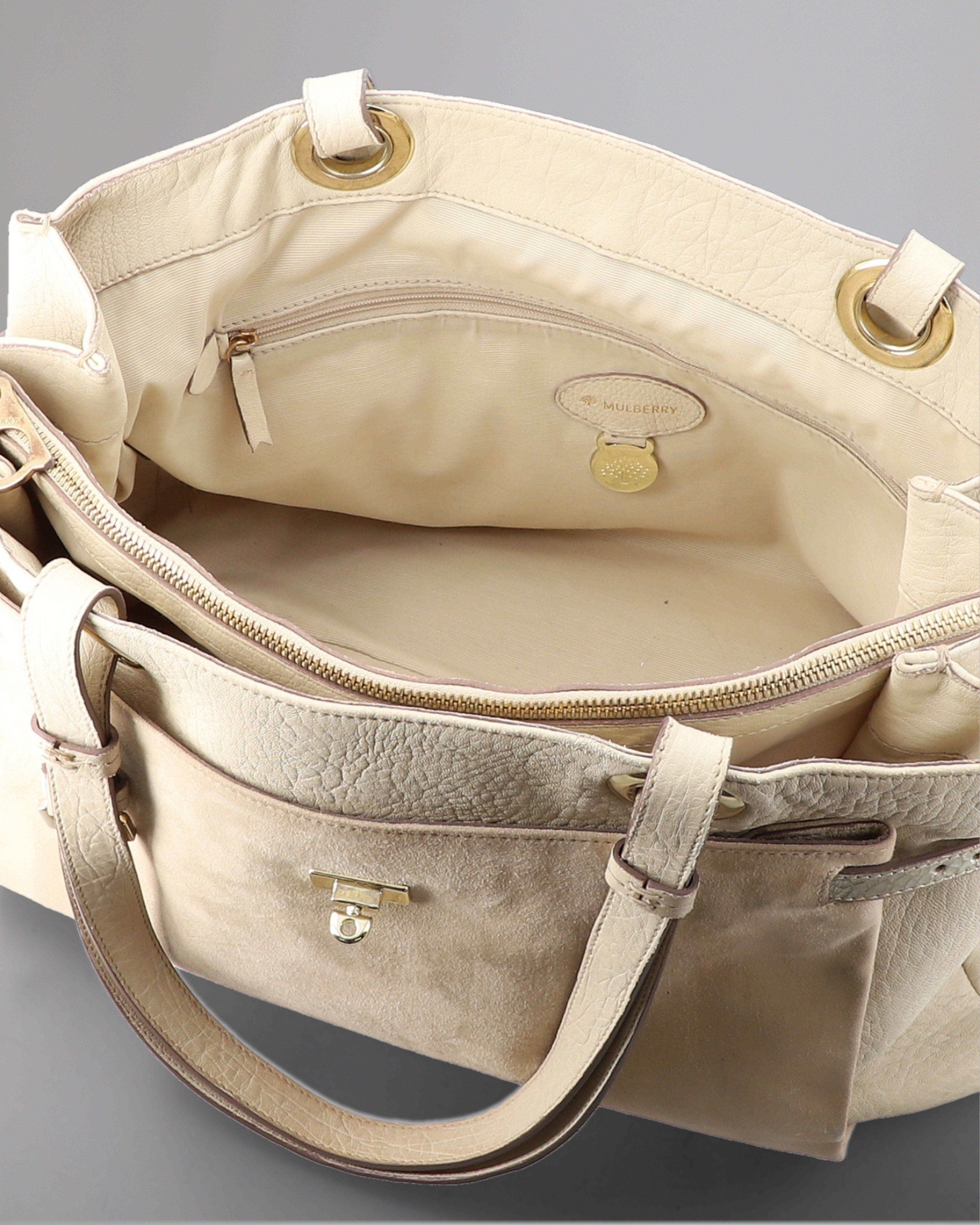 Mulberry | Jenah Tote | Pre-Loved | Beige Mix Material | Pre-Loved