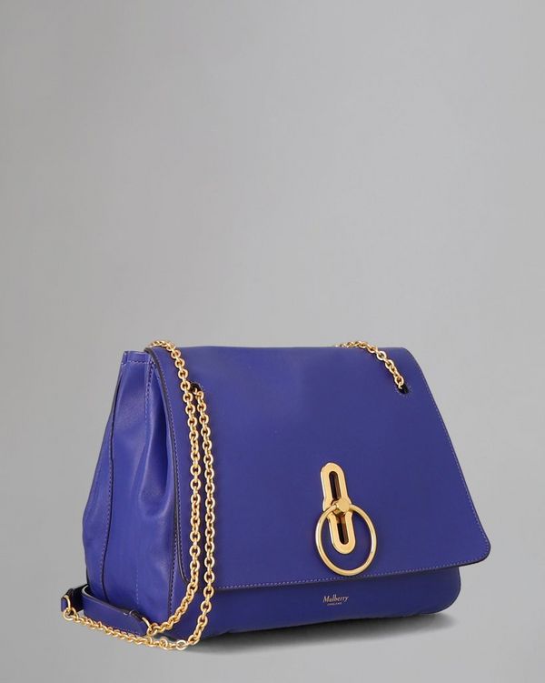 Marloes Satchel Pre Loved Cobalt Blue Soft Lamb Nappa Pre Loved Bags Mulberry