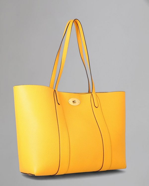 Bayswater Tote Pre Loved Double Yellow Heavy Grain Pre Loved Bags Mulberry