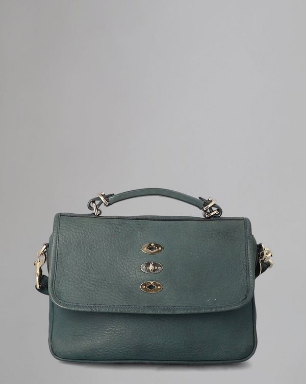 Bryn Pre Loved Petrol Velvet Print Grain Pre Loved Bags Mulberry
