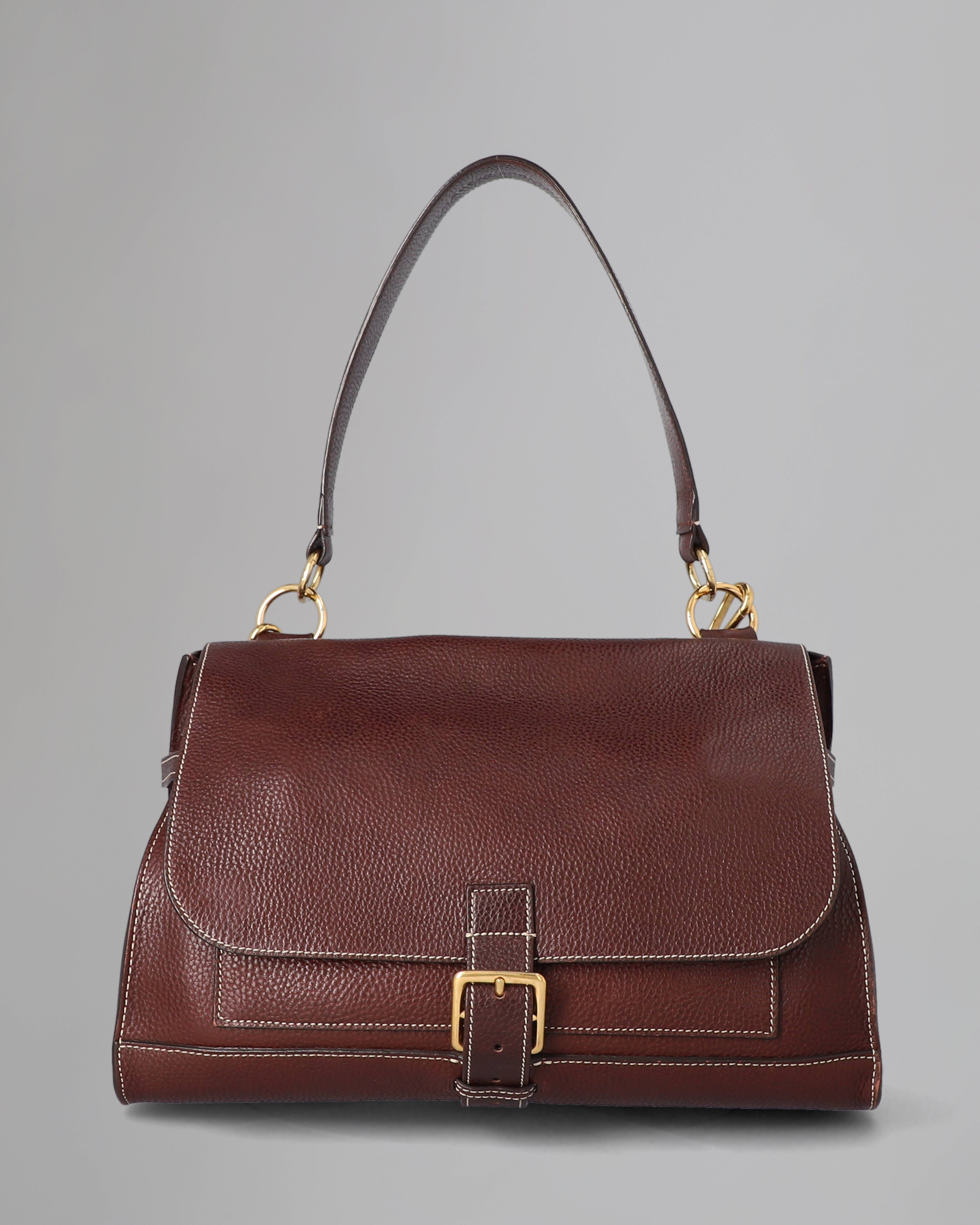 Chiltern Small Satchel Pre Loved Oxblood Grain Veg Tanned Pre Loved Bags Mulberry