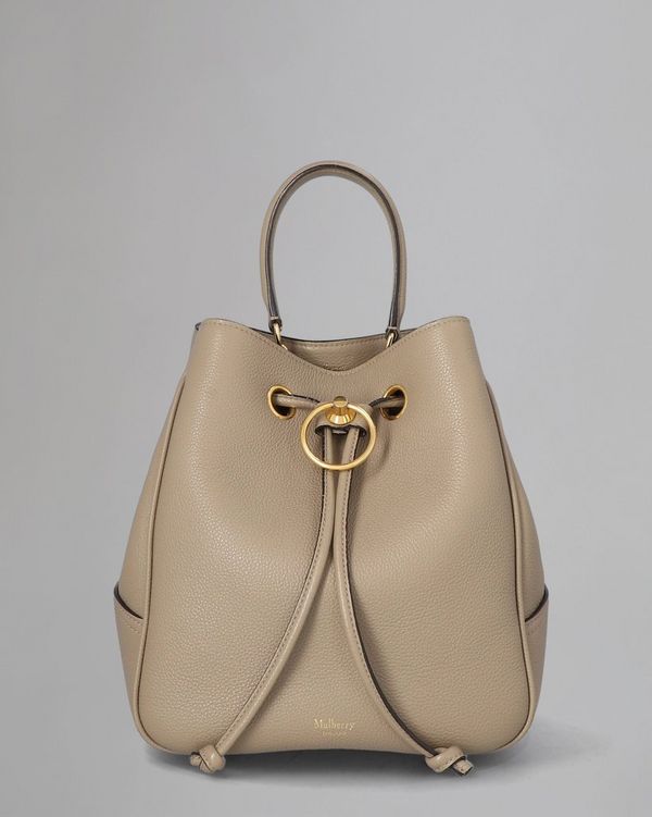 Hampstead Pre Loved Solid Grey Small Classic Grain Pre Loved Bags Mulberry