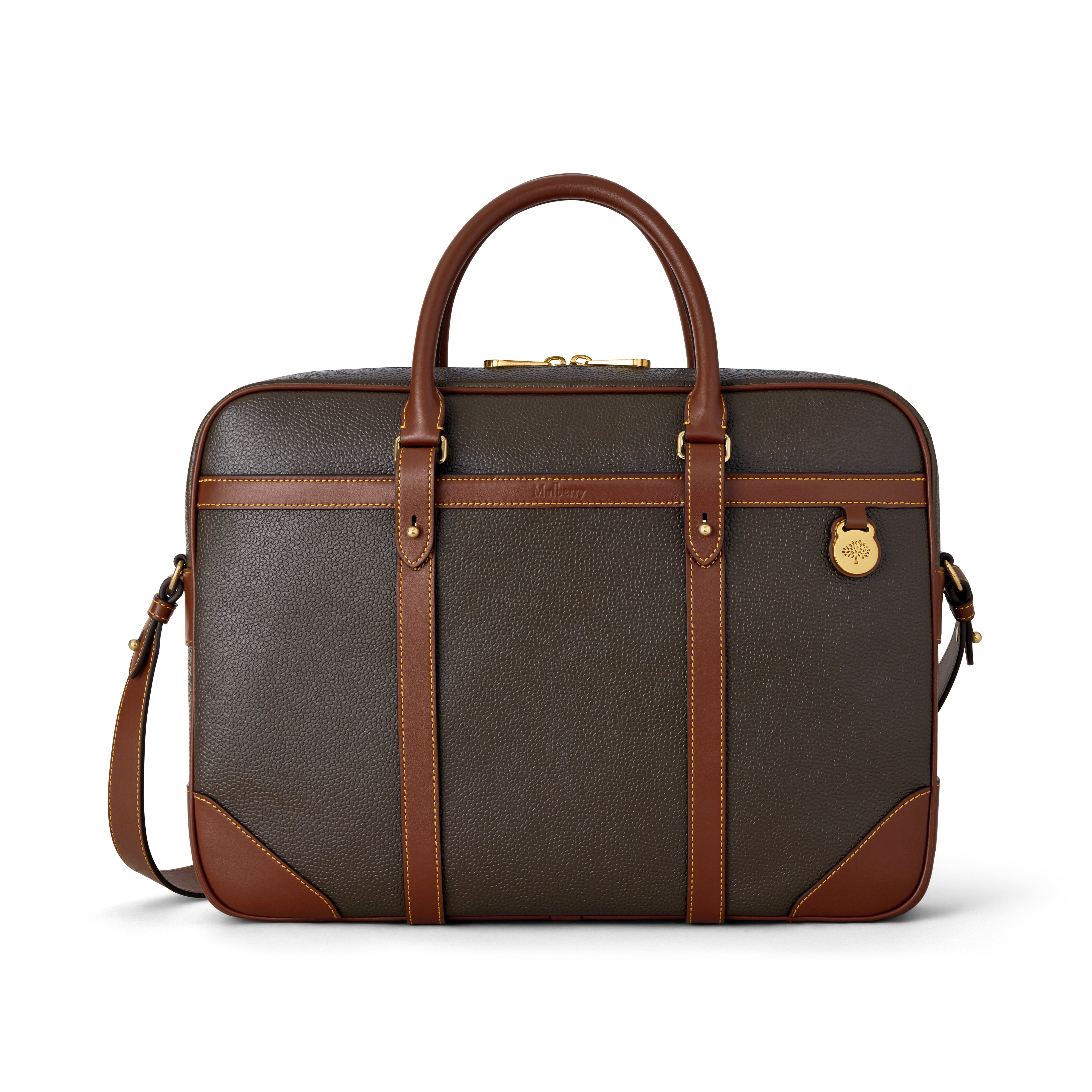 Mulberry Men's Heritage Briefcase Mole-Cognac