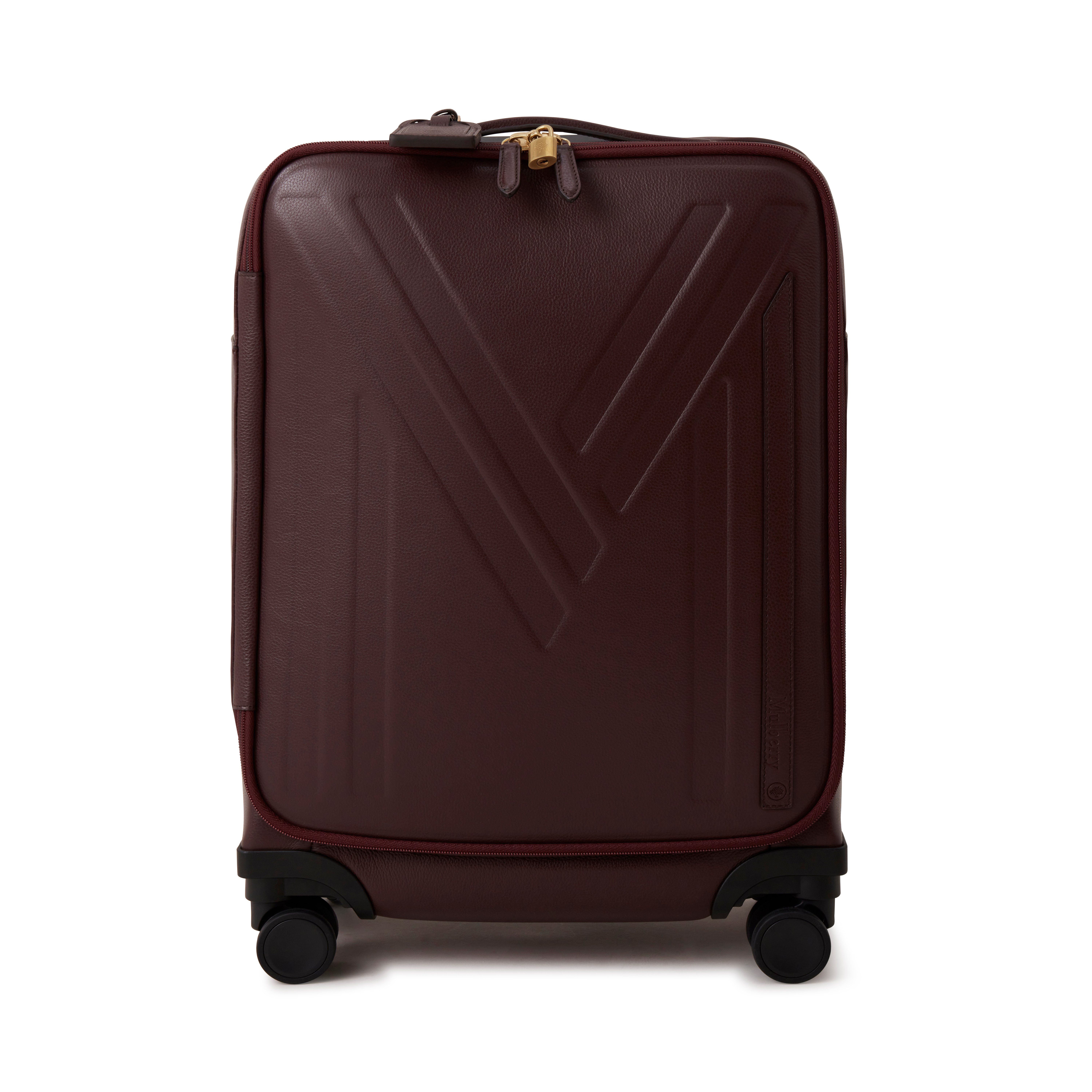 Mulberry Leather 4 Wheel Suitcase In Oxblood