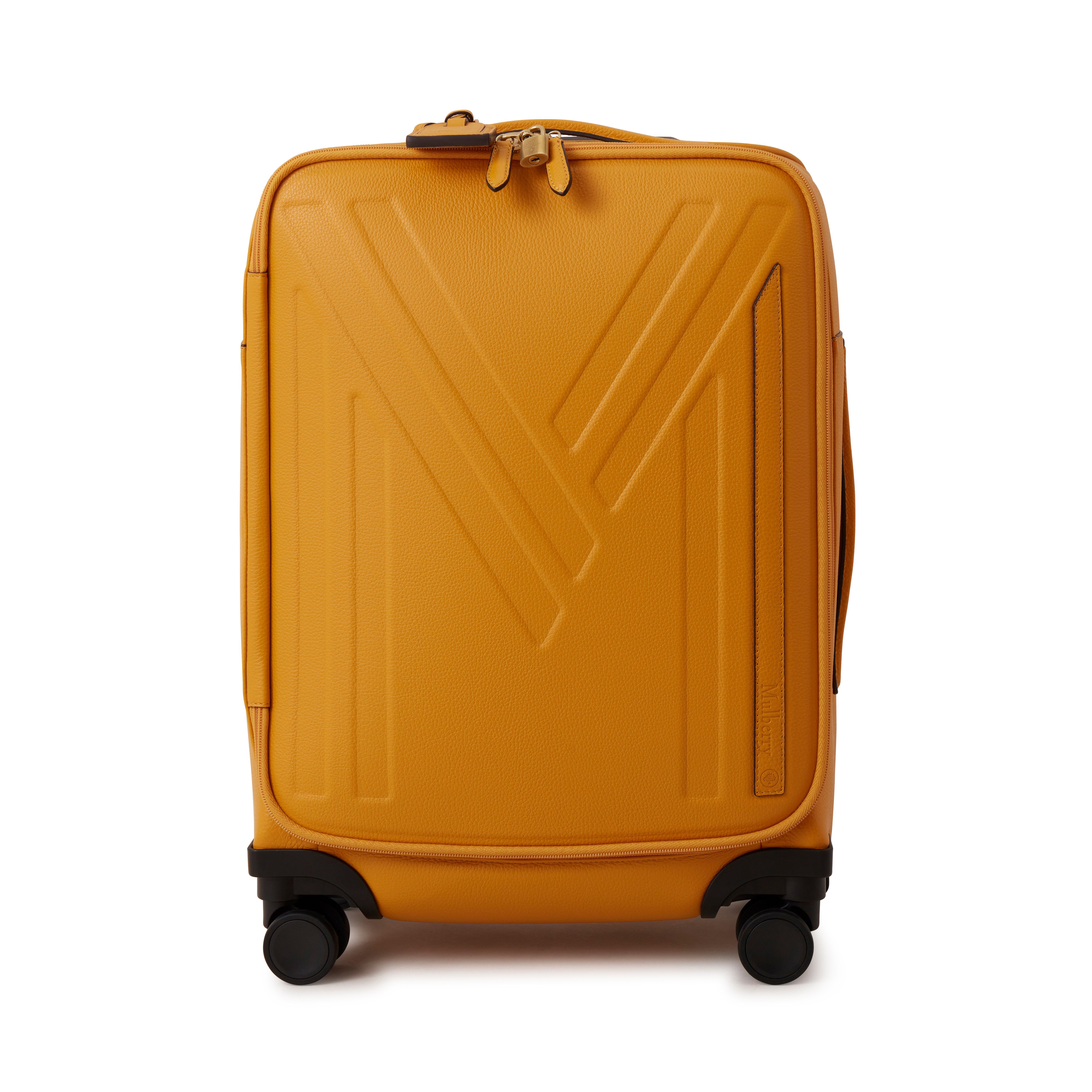 Mulberry Leather 4 Wheel Suitcase In Yellow