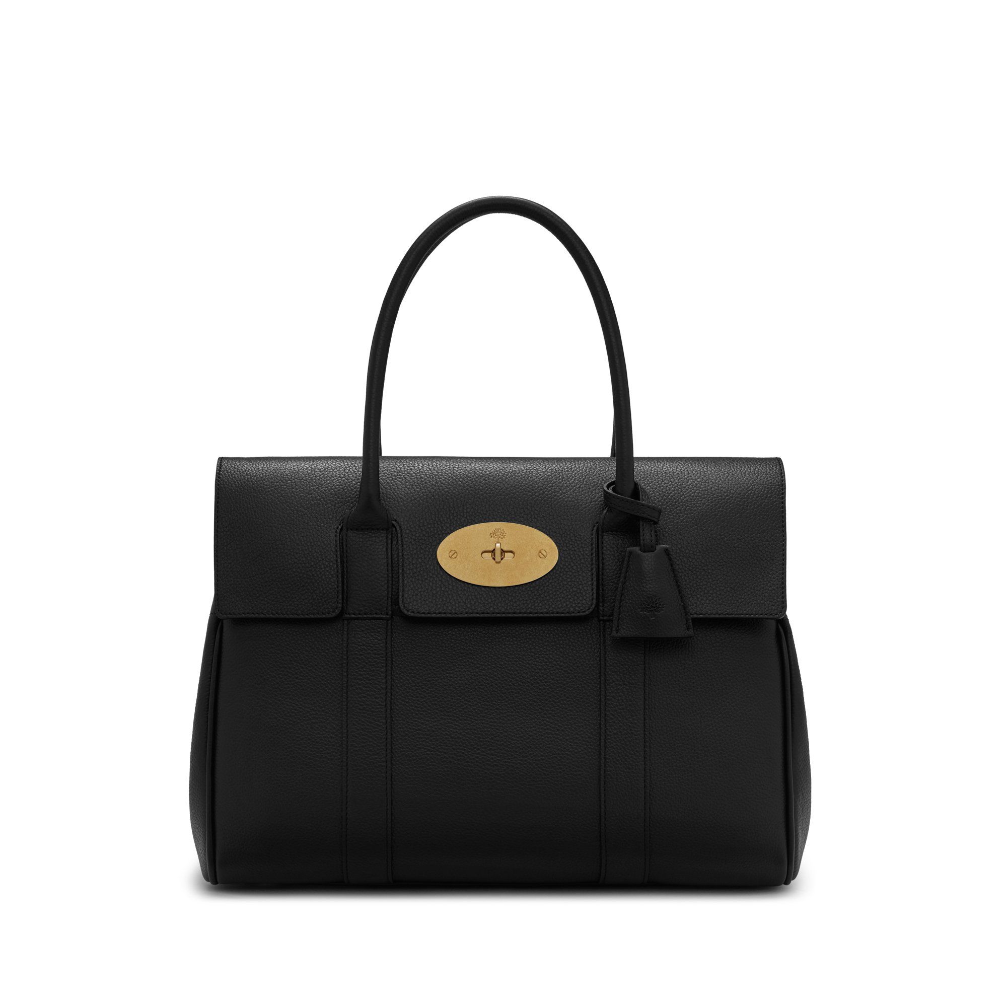 Mulberry Leather Bayswater Shoulder Bag In Black-brass