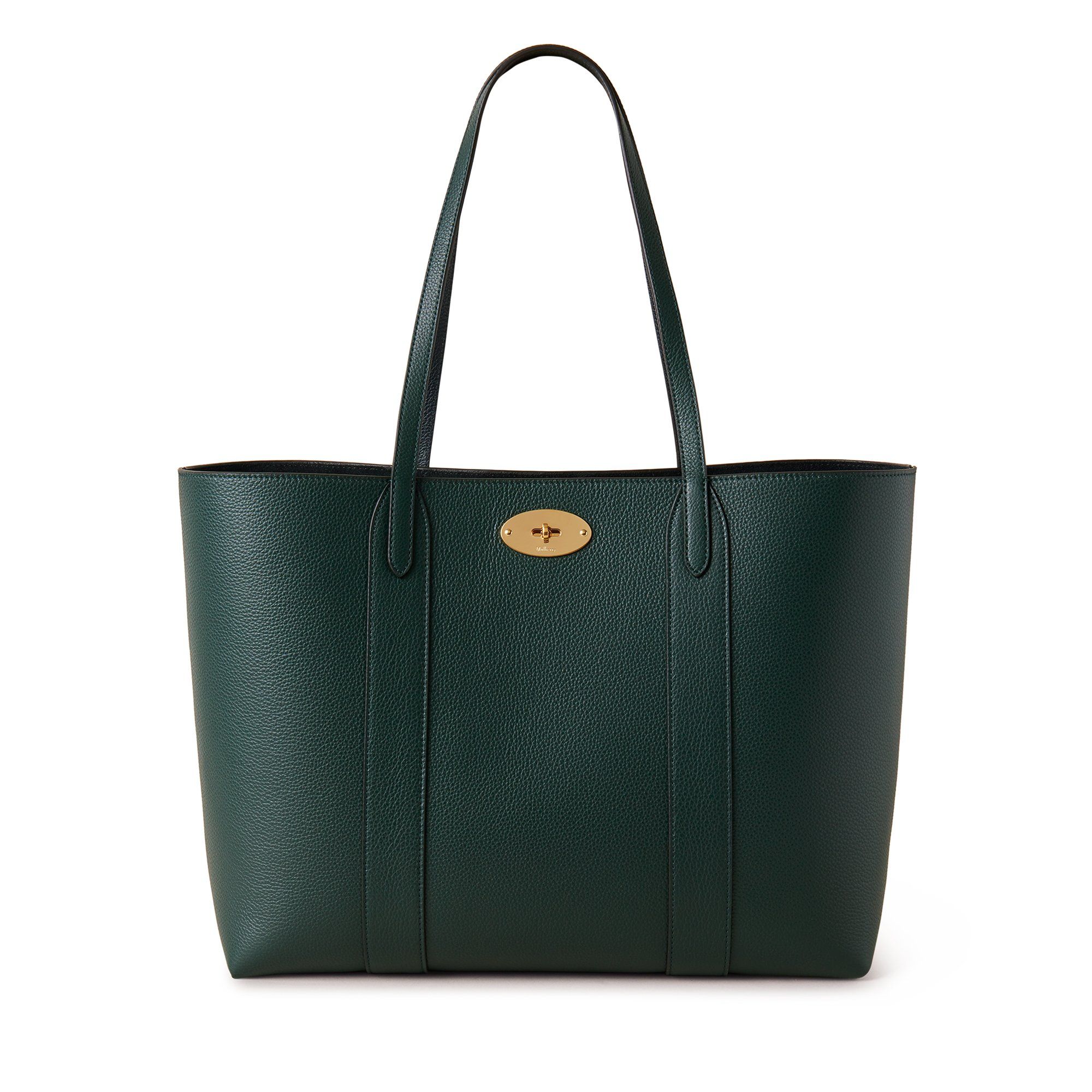Mulberry 'bayswater Small' Green Tote Bag With Postman's Lock Closure In Leather Woman In  Green