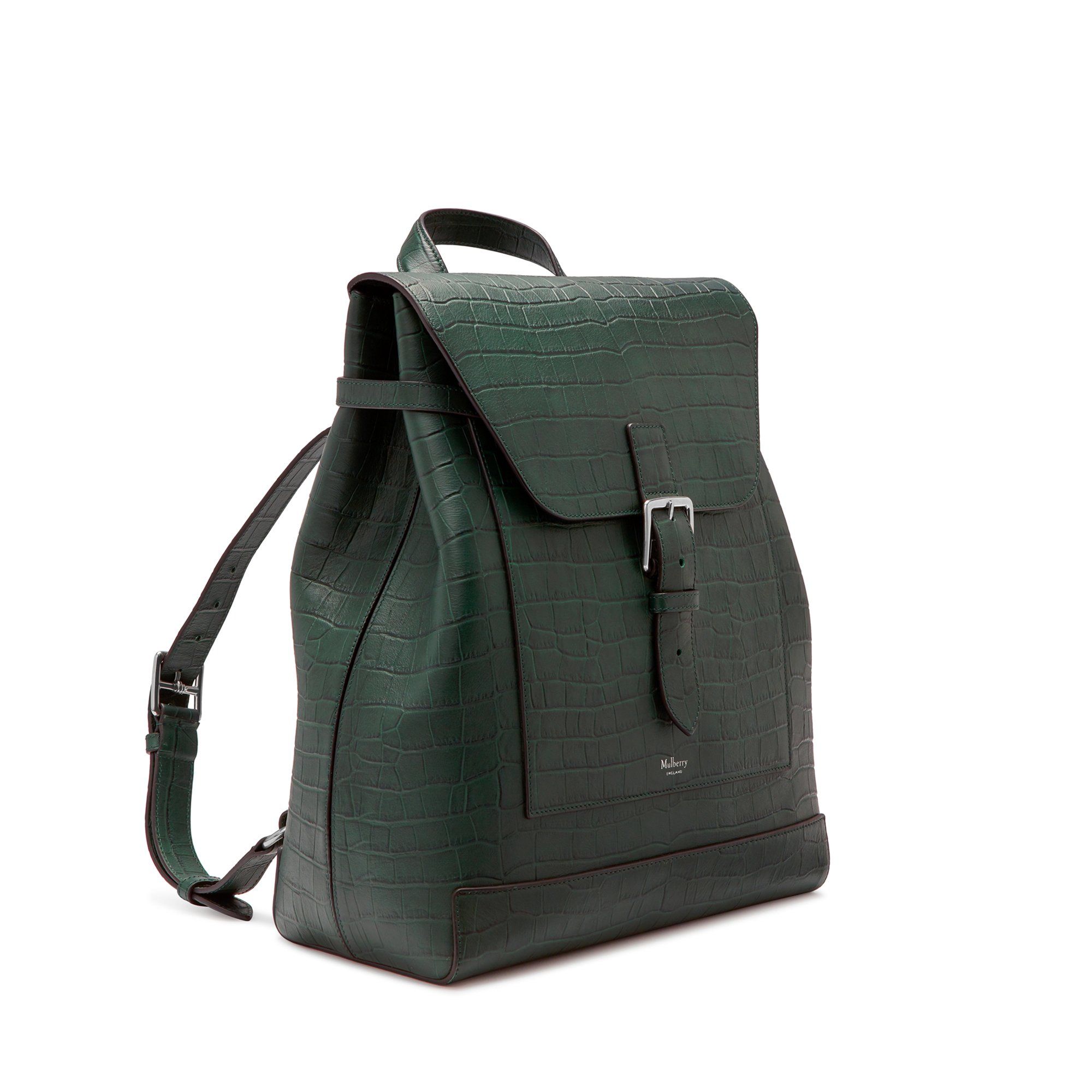 mulberry black leather backpack