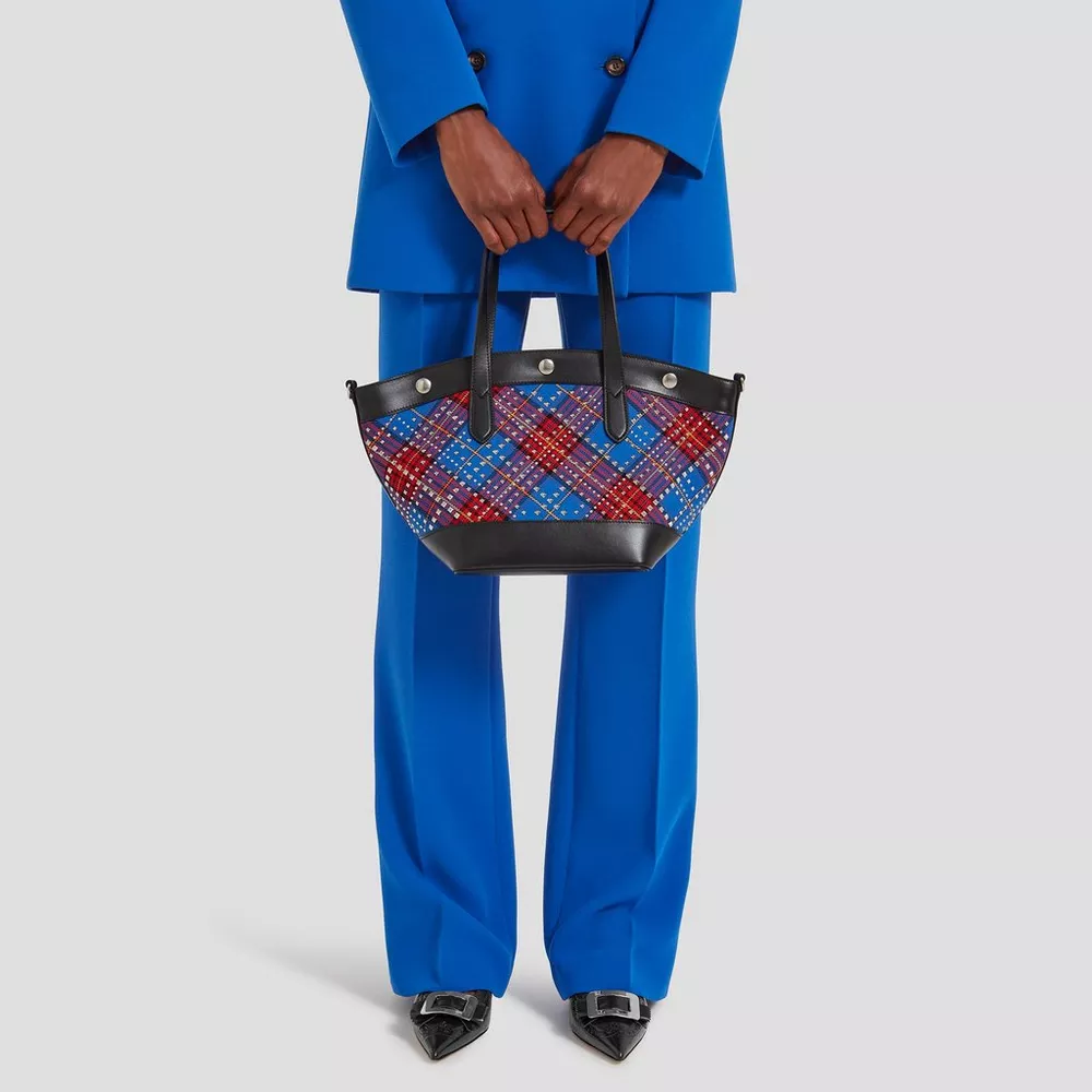 Porcelain Blue Tartan & Studs 5