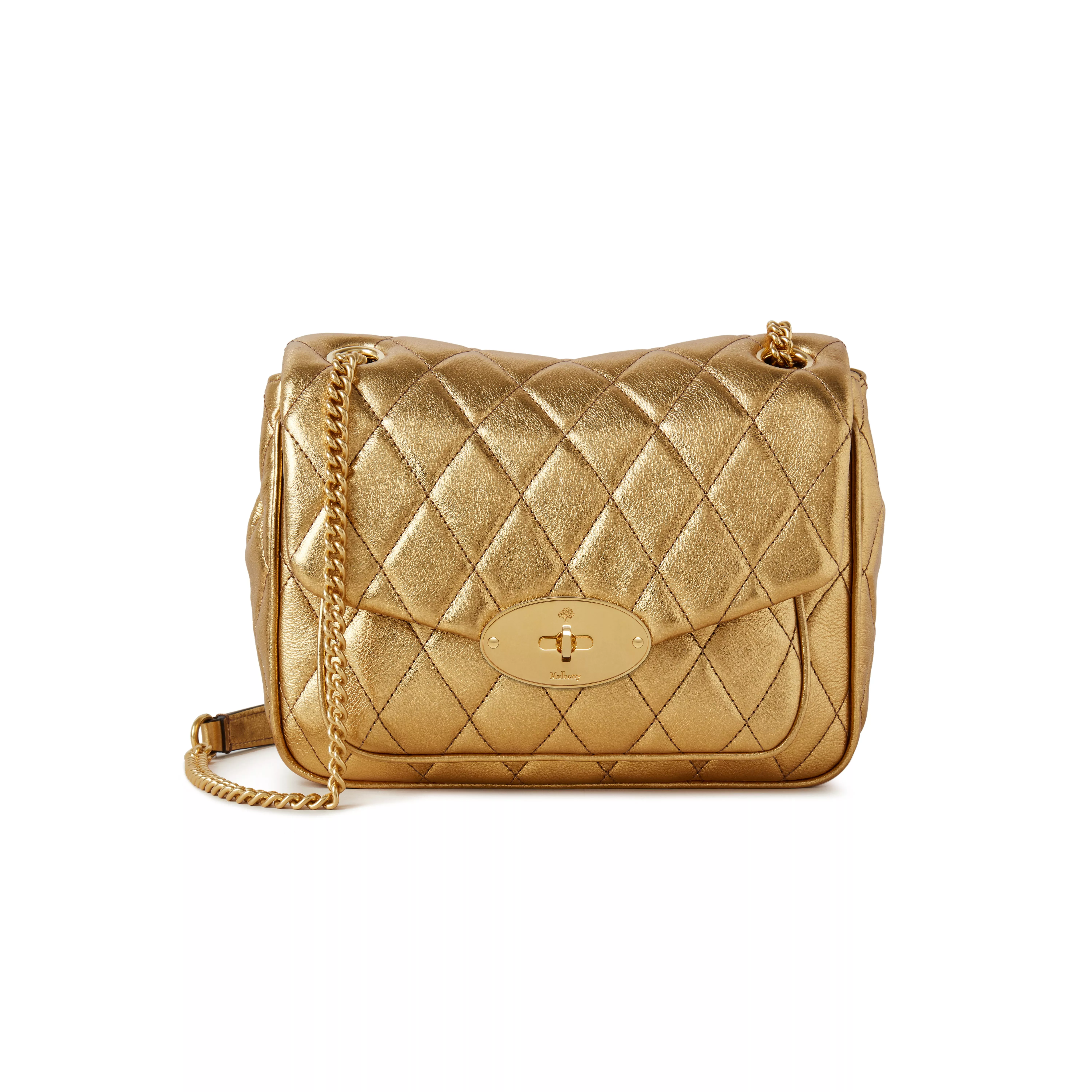 gold quilted bag