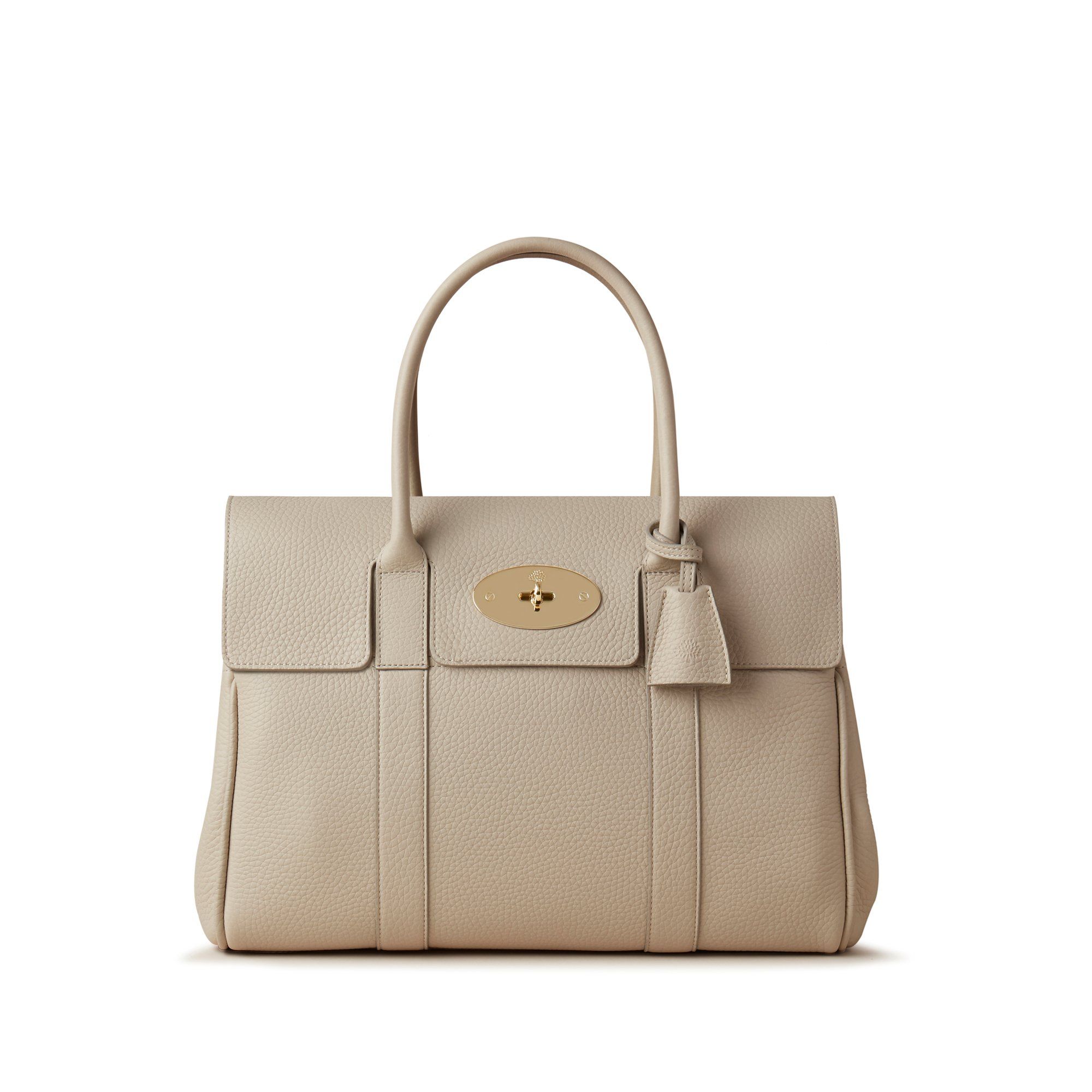 Mulberry Heavy Grain Leather Bayswater Bag In Chalk