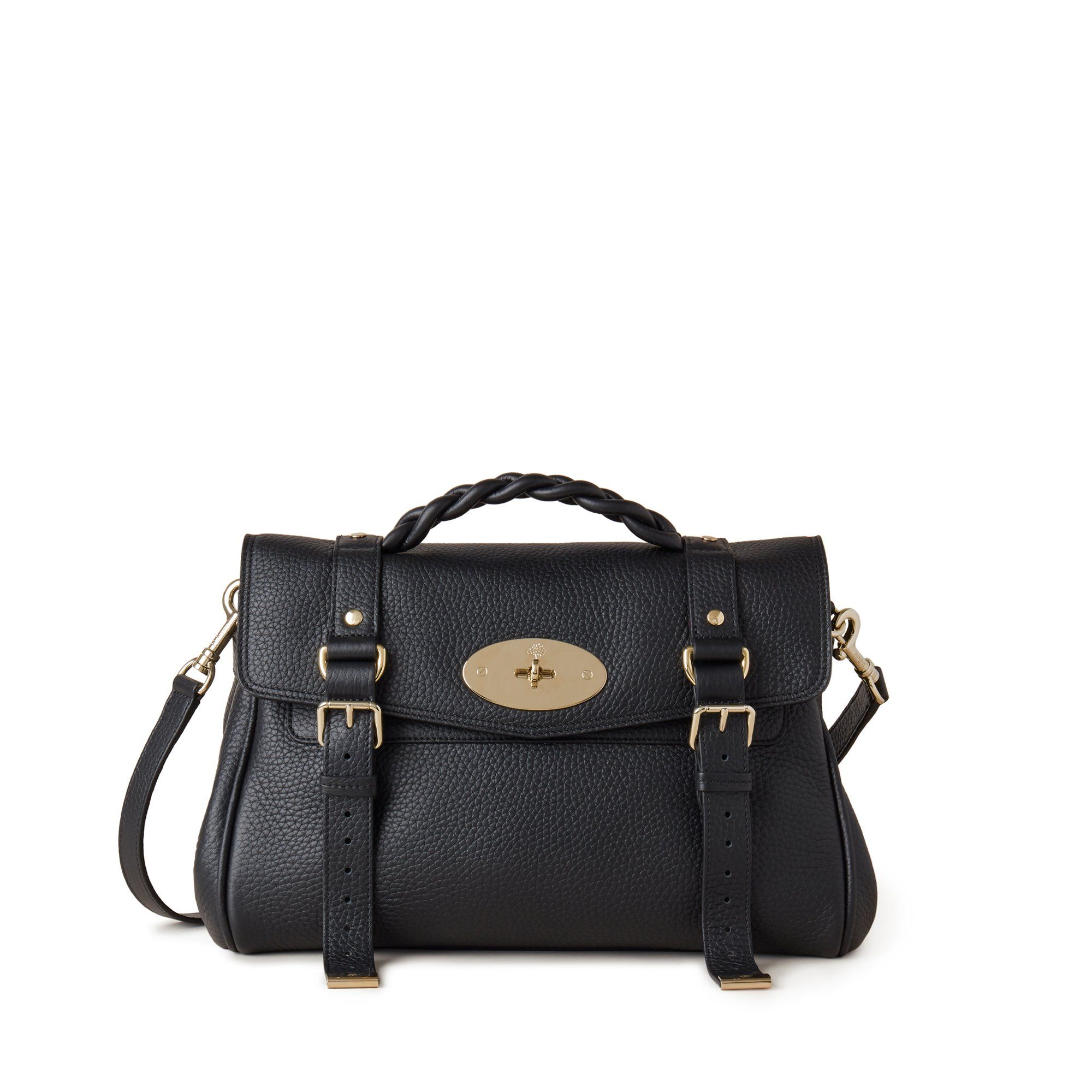 Mulberry Mini Alexa Leather Satchel In Black