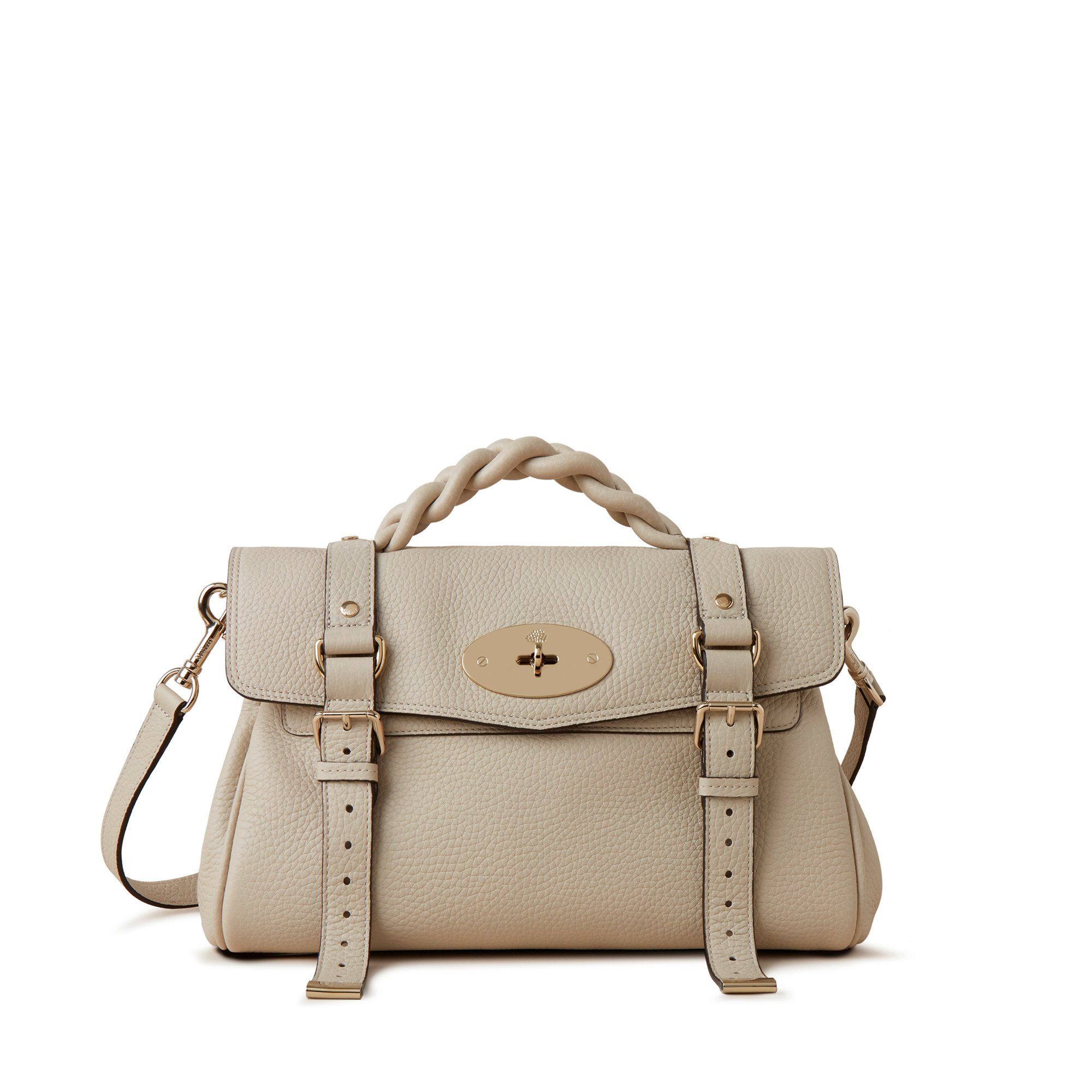 Mulberry Mini Alexa Leather Satchel In Chalk