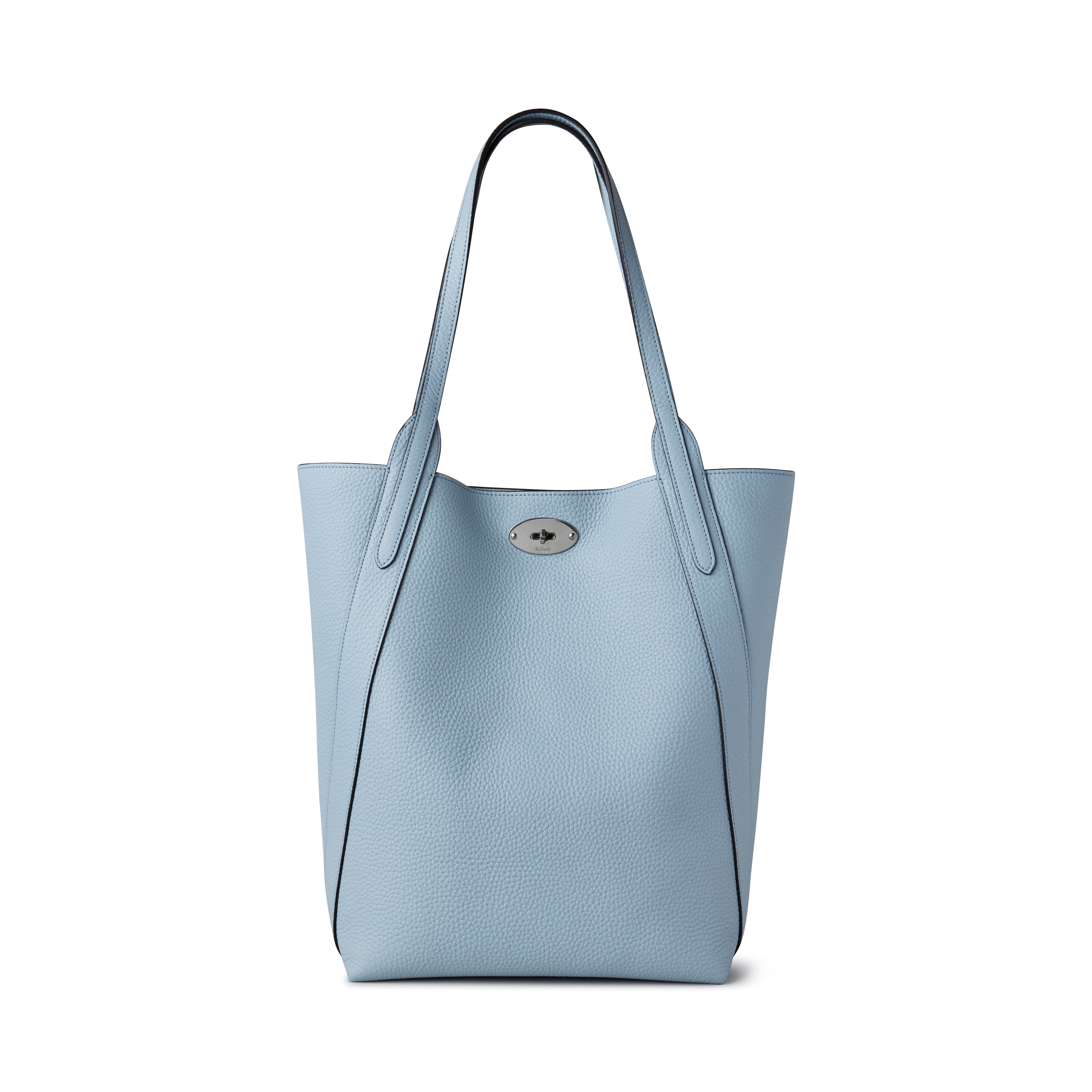 Shop Mulberry North South Bayswater Tote In Poplin Blue