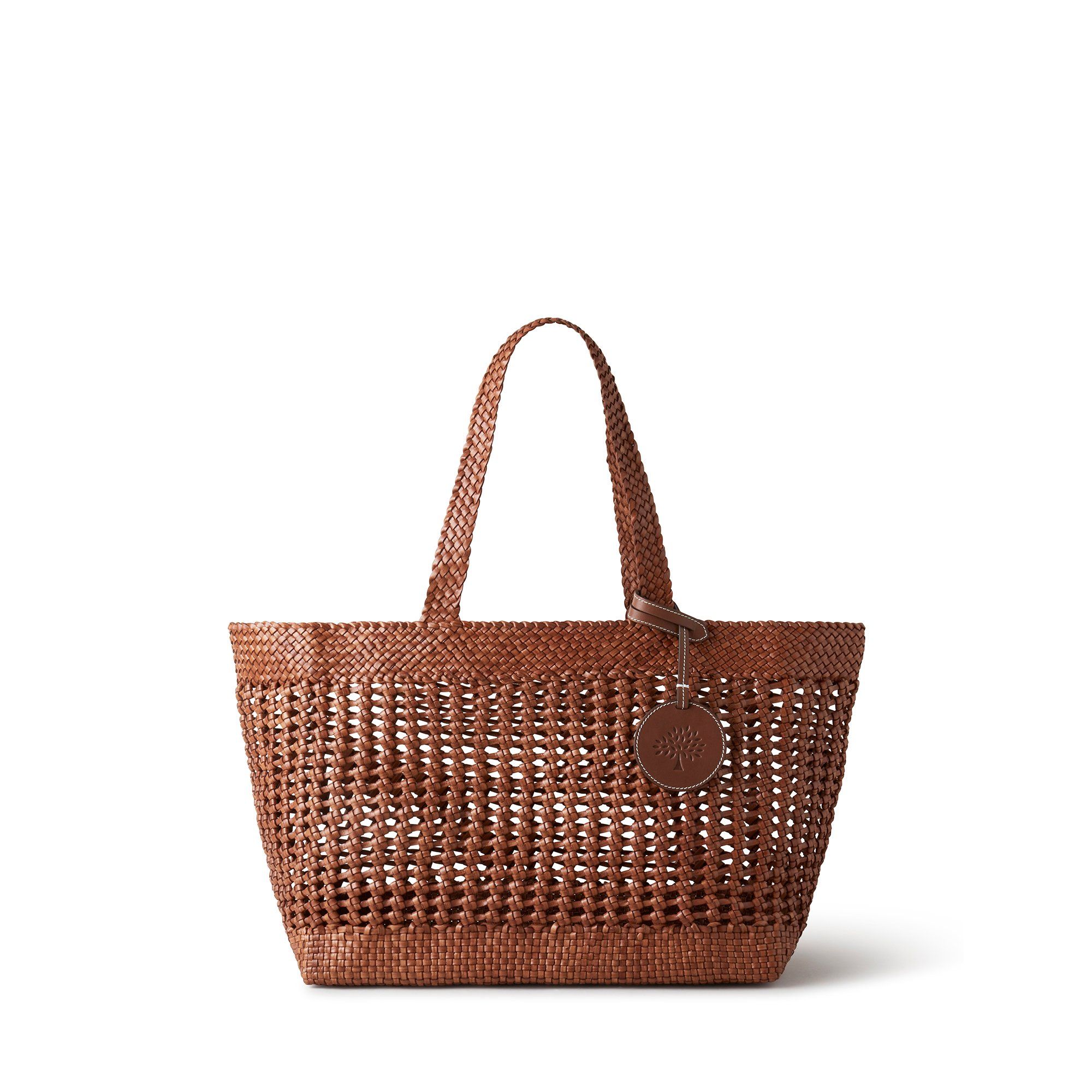 Mulberry Large Woven Leather Tote In Vintage Oak