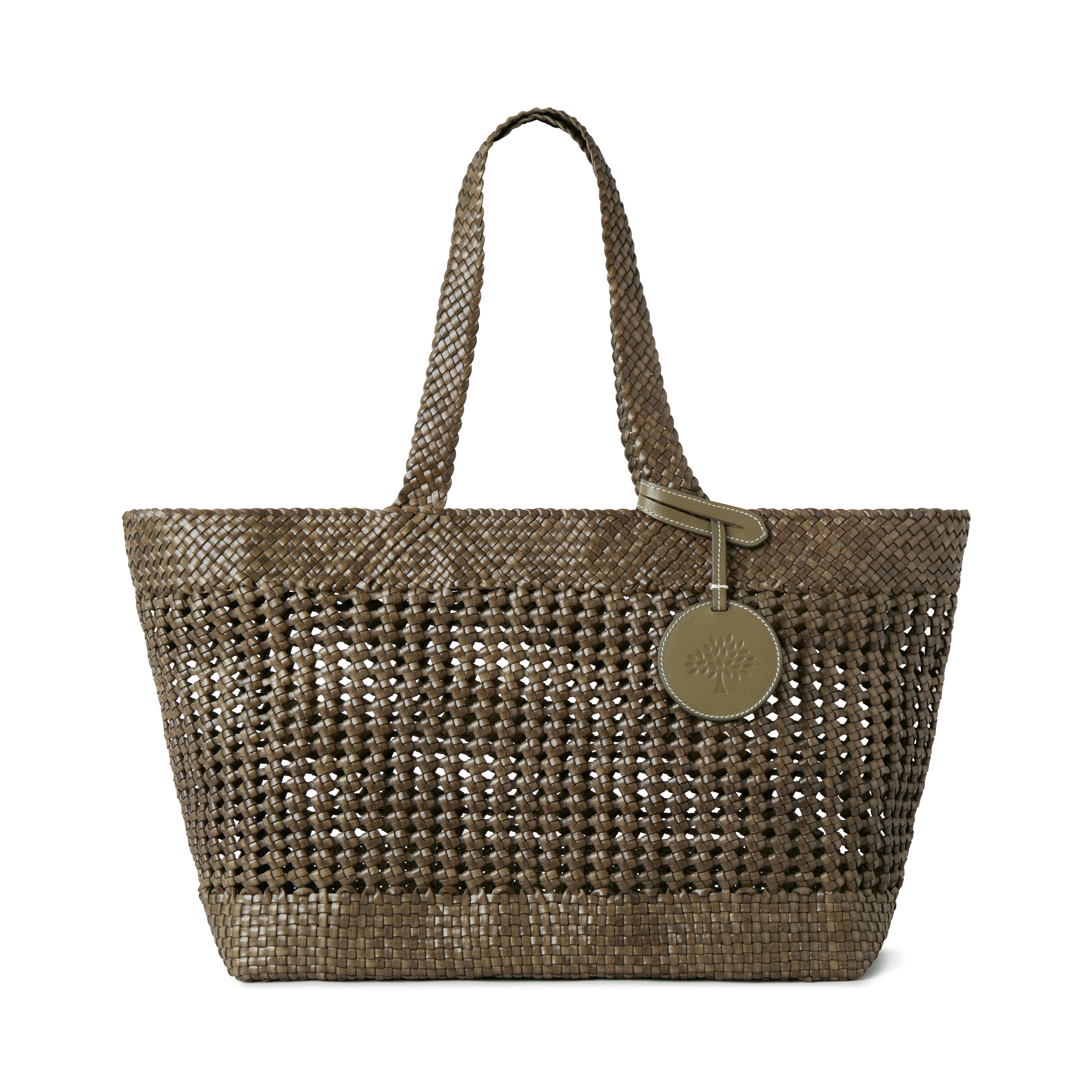 Mulberry Large Woven Leather Tote In Brown