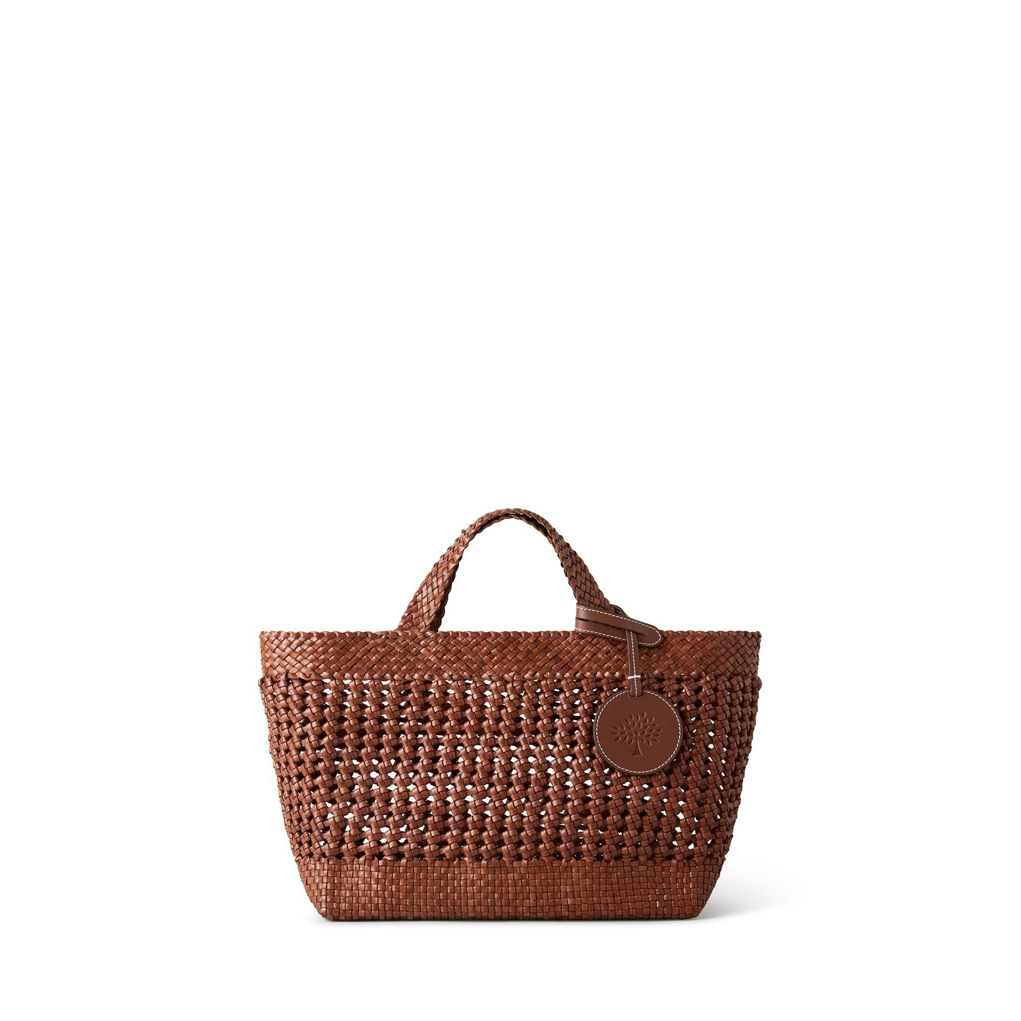 Mulberry Women's Small Woven Leather Tote Vintage Oak