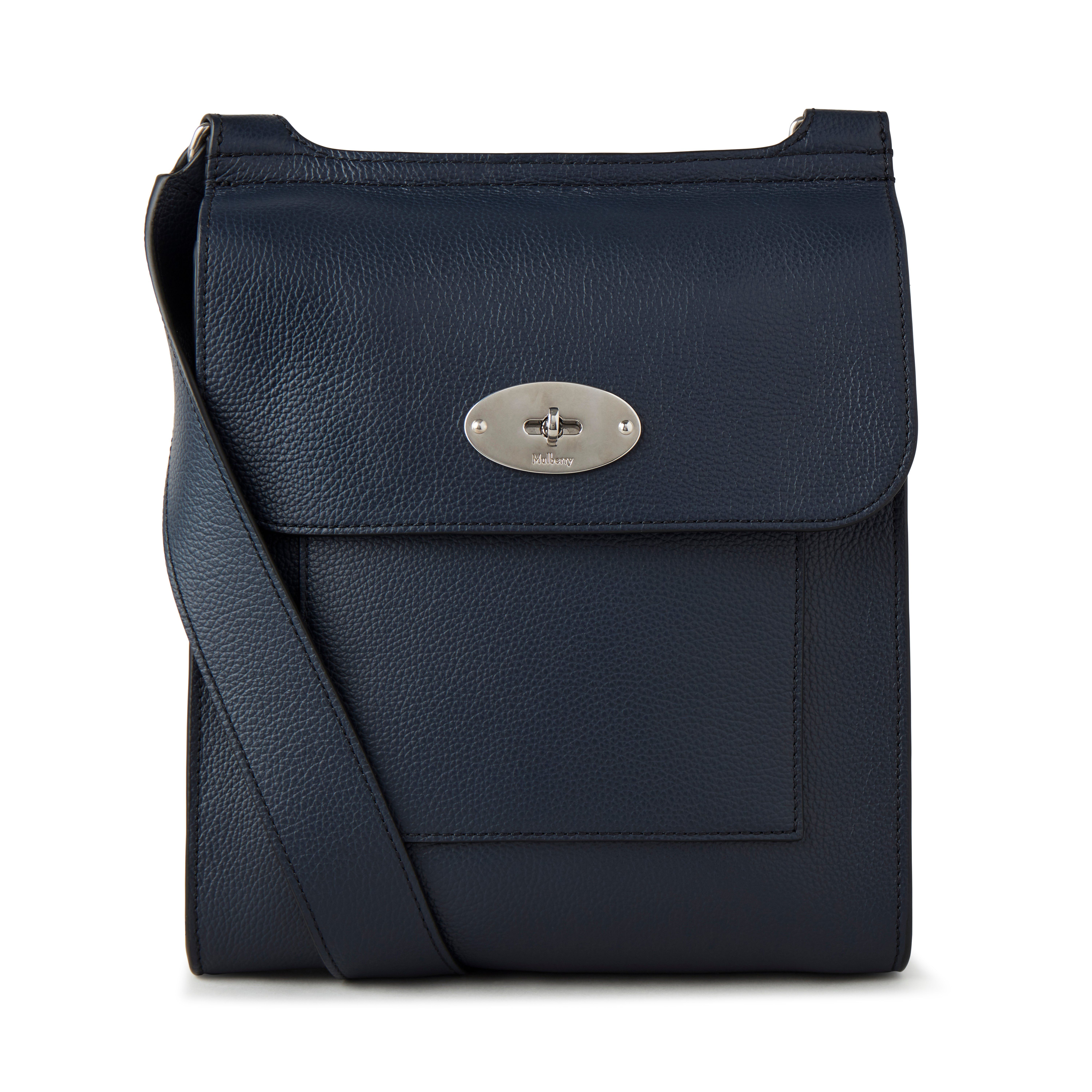 Mulberry Small Leather Antony Messenger Bag In Blue