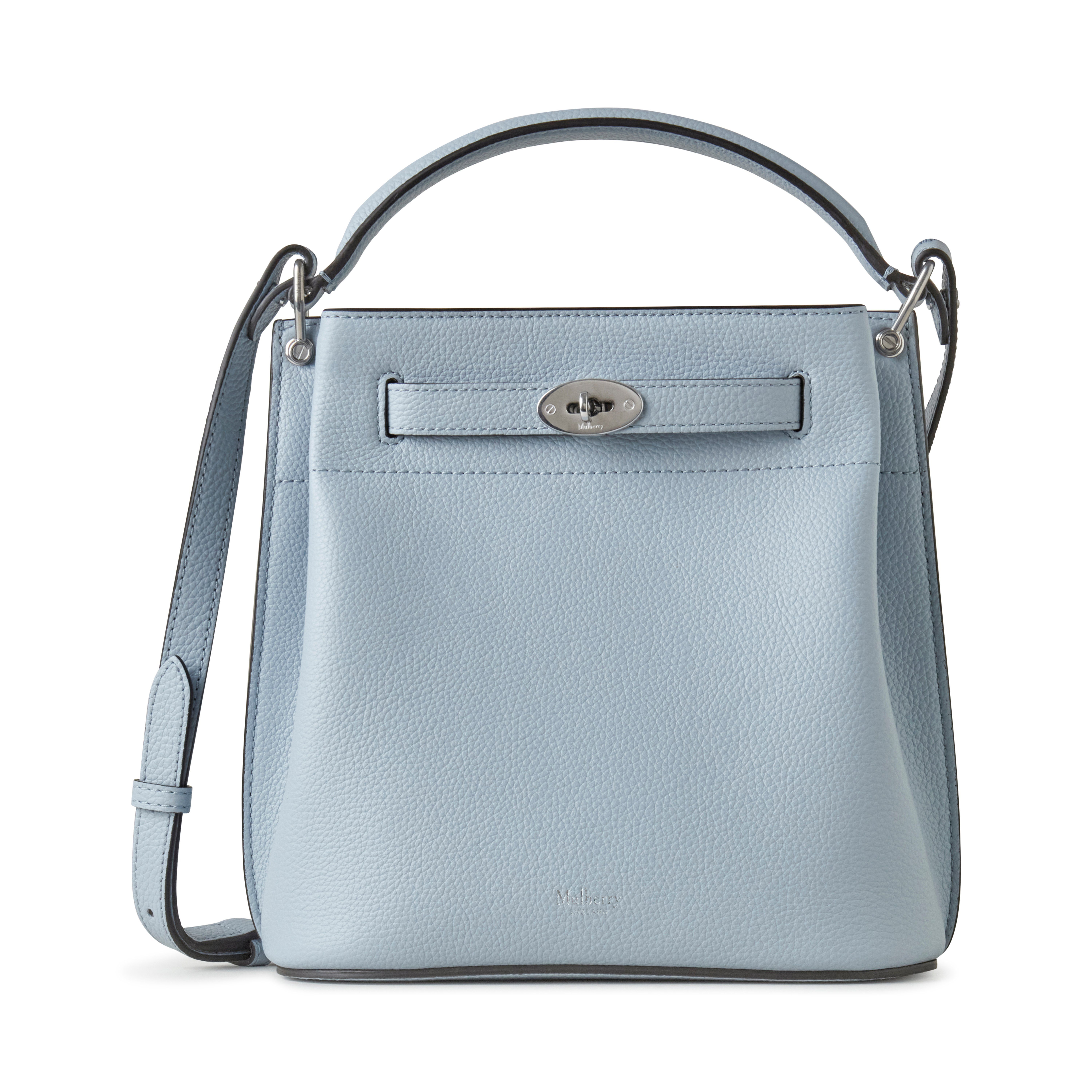 Mulberry Small Islington Leather Bucket Bag In Poplin Blue