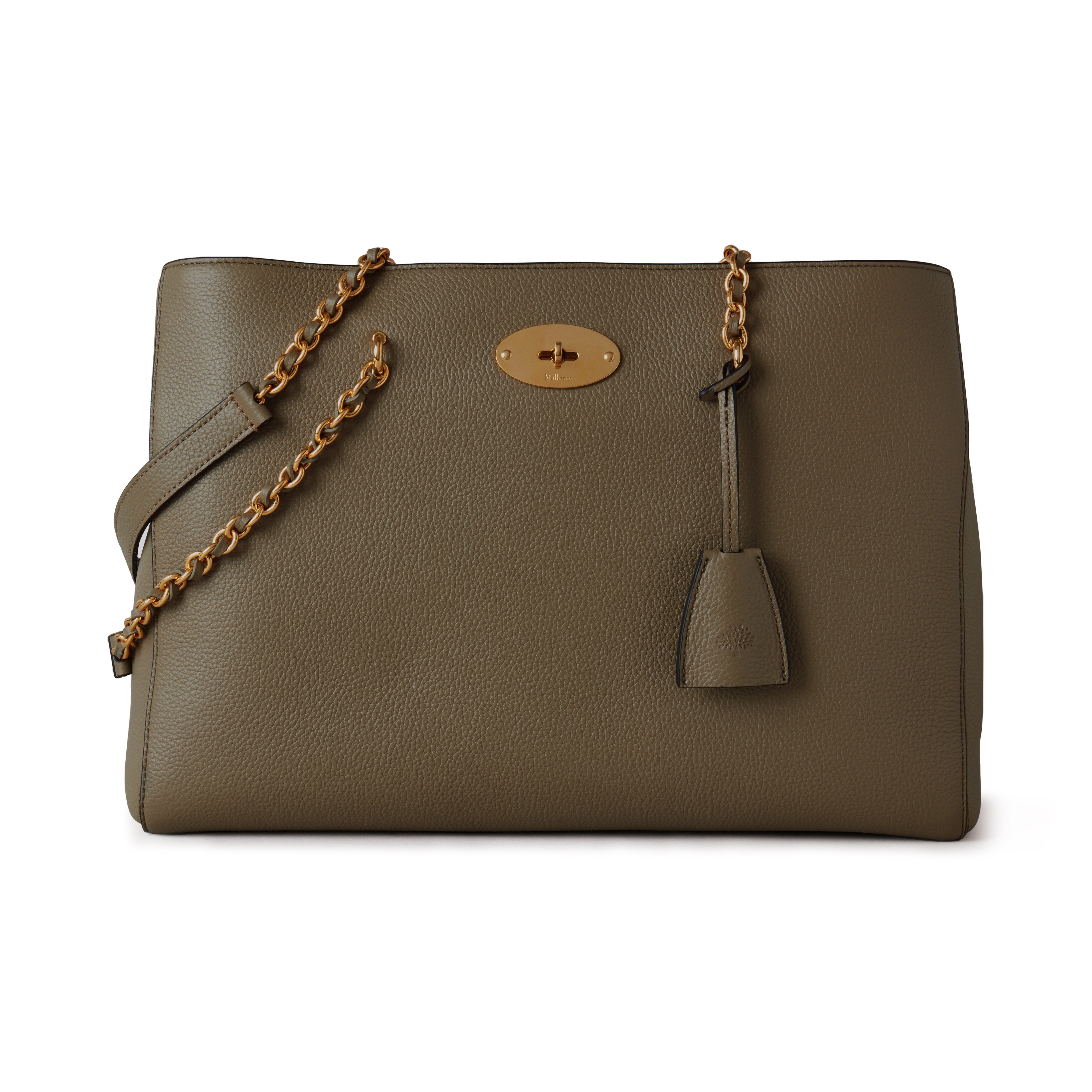 Mulberry Lily Chain Tote In Linen Green