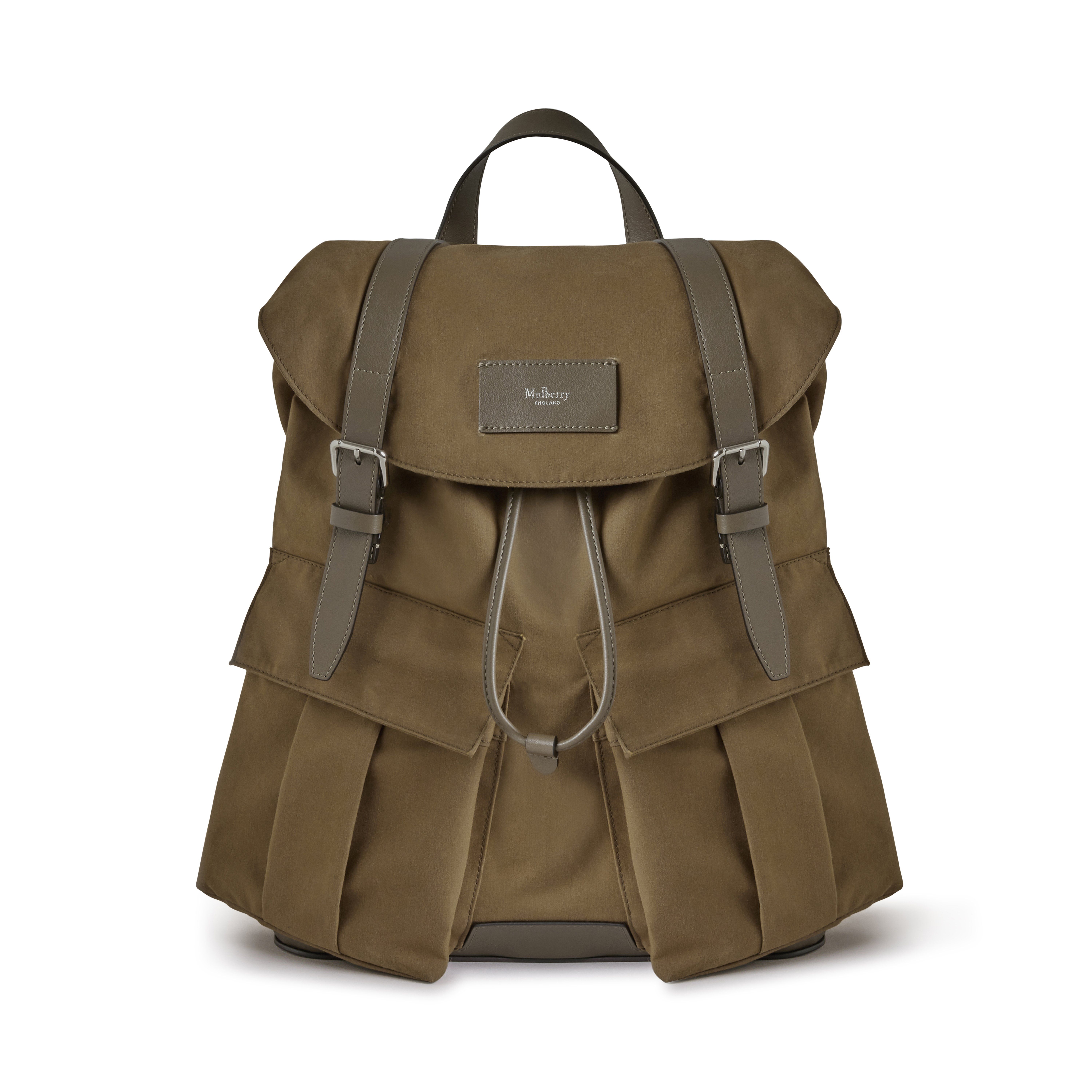Mulberry Men's Heritage Waxed Backpack Dark Moss